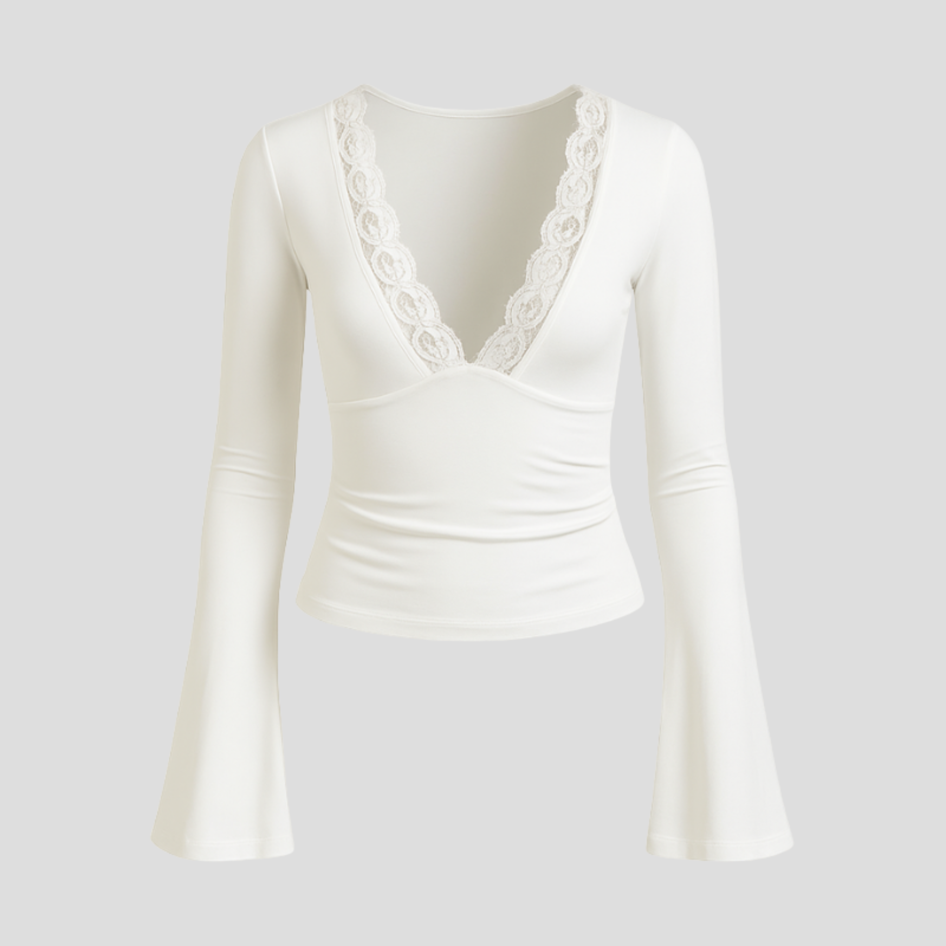 Women Crop Top | Deep Neckline Form & Lace Trim Alignment for Occasion Wear