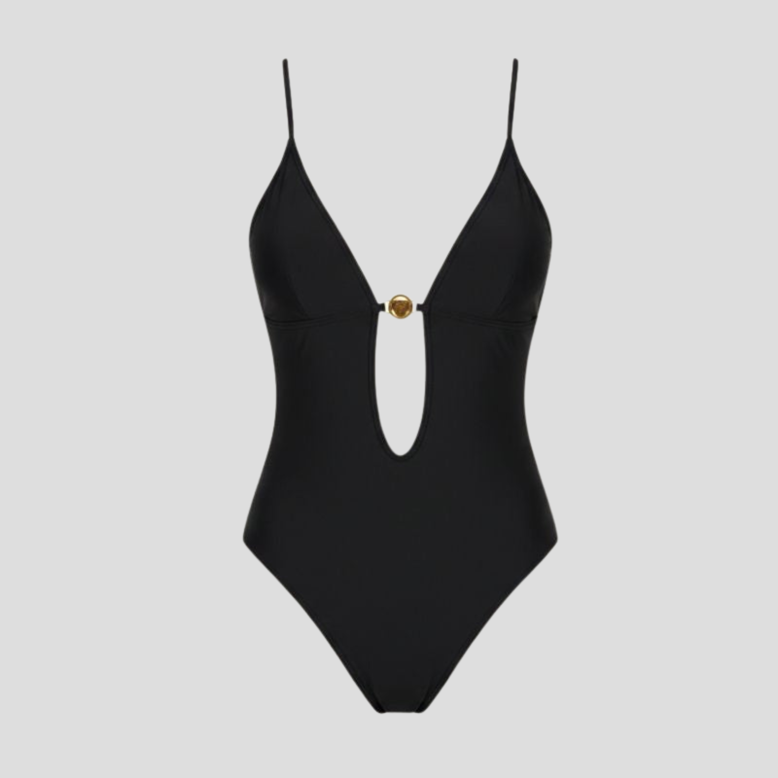 Women One-Piece Swimsuit | Gold Ring Detail & Open-Back Alignment for Swimwear