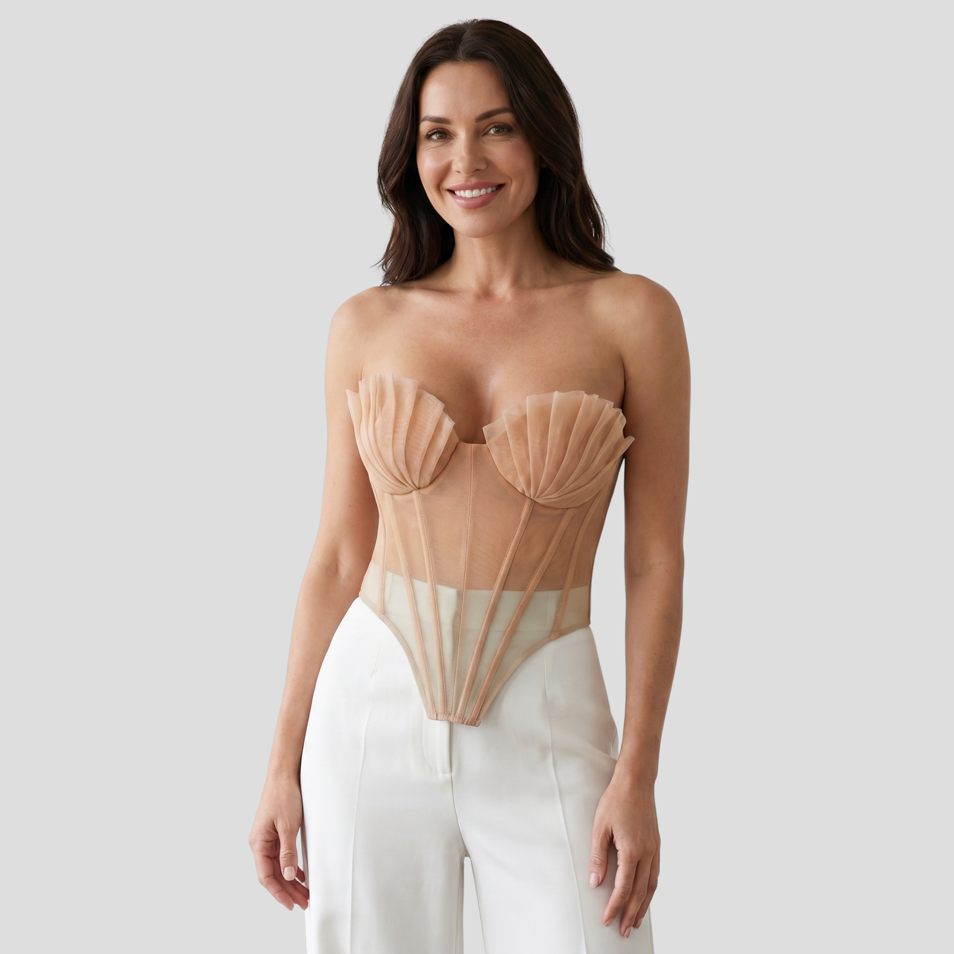 Women Corset Top | Strapless Upper Form & Tie-Back Alignment for Occasion Wear