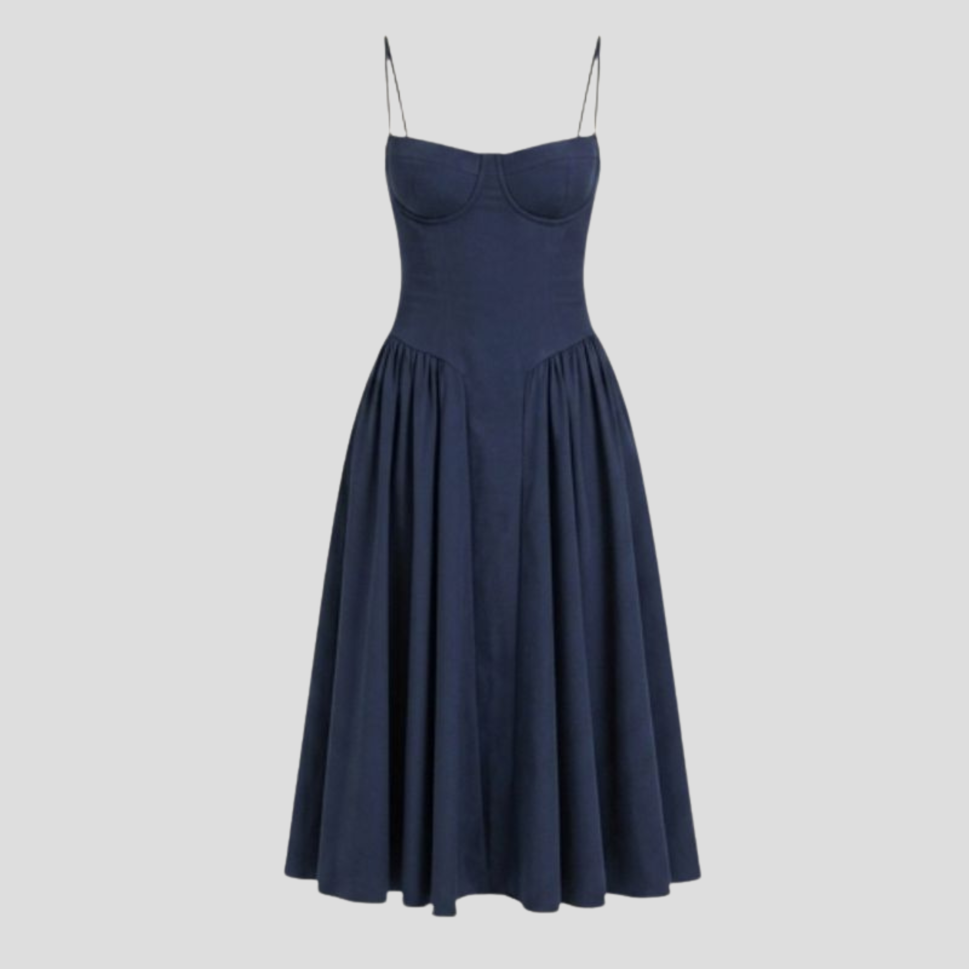 Women Midi Dress | Bustier Bodice Form & Pleated Skirt Alignment for Occasion Wear