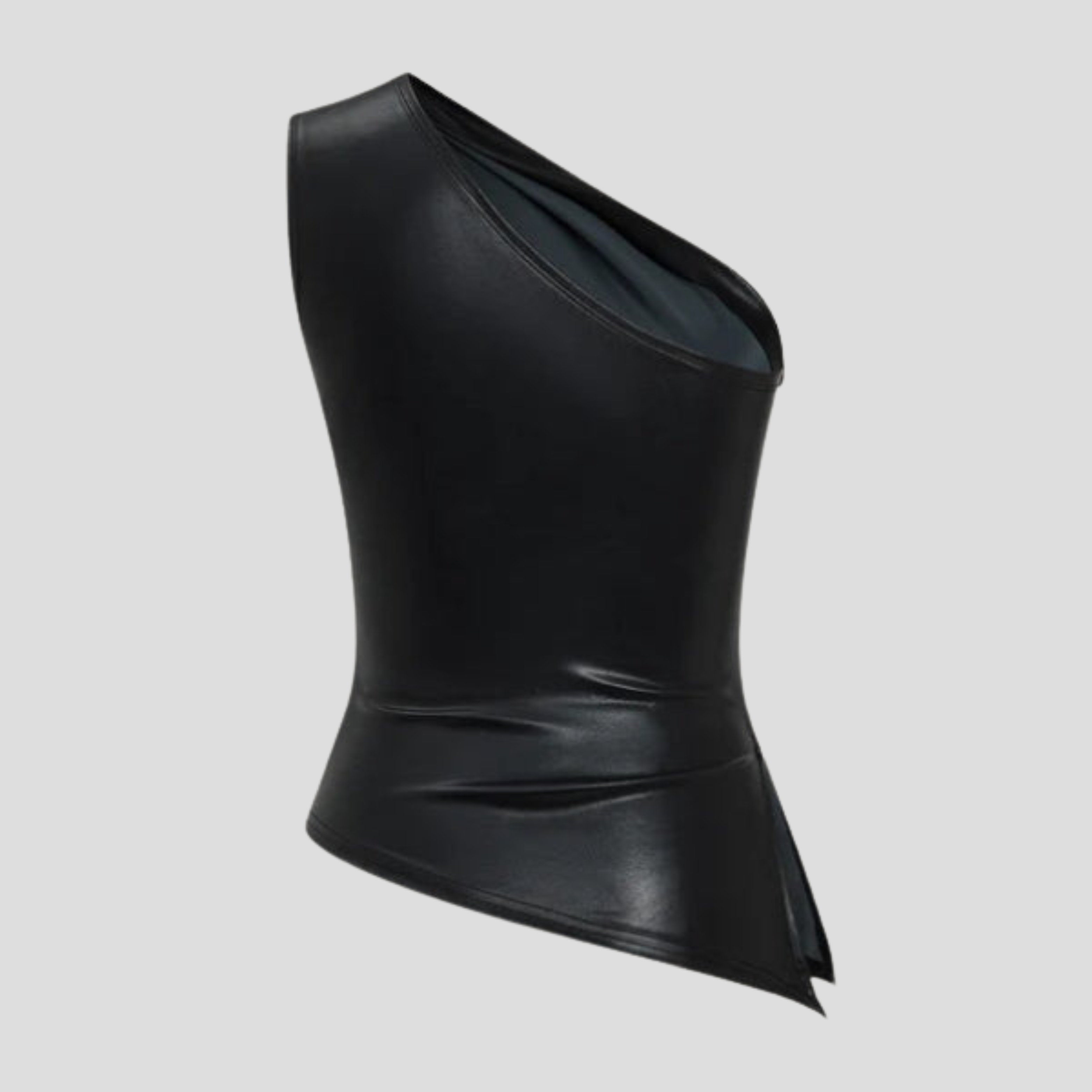 The Verona Asymmetric Leather Top