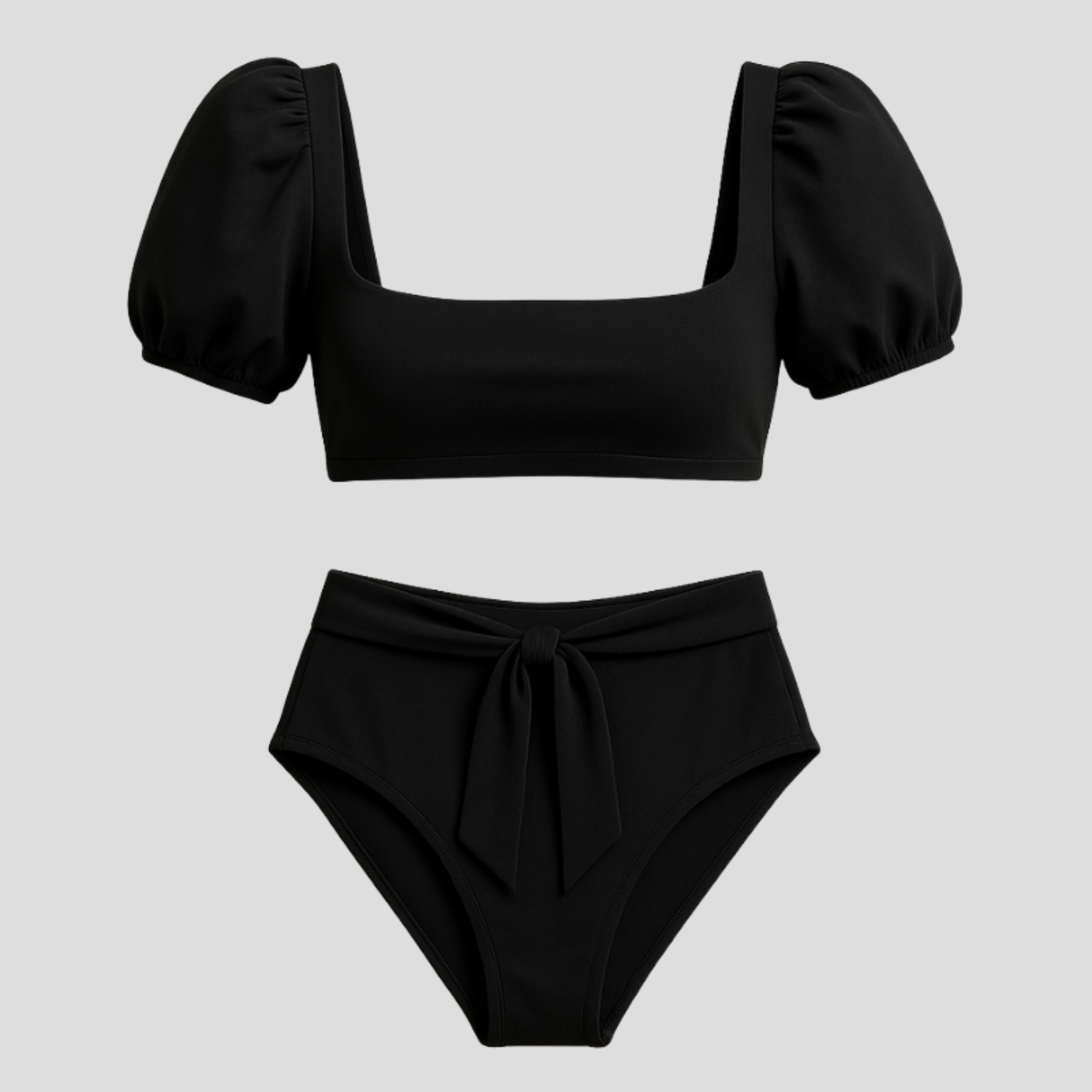 Women Bikini Set | Puff Sleeve Form & Waist-Tie Alignment for Swimwear