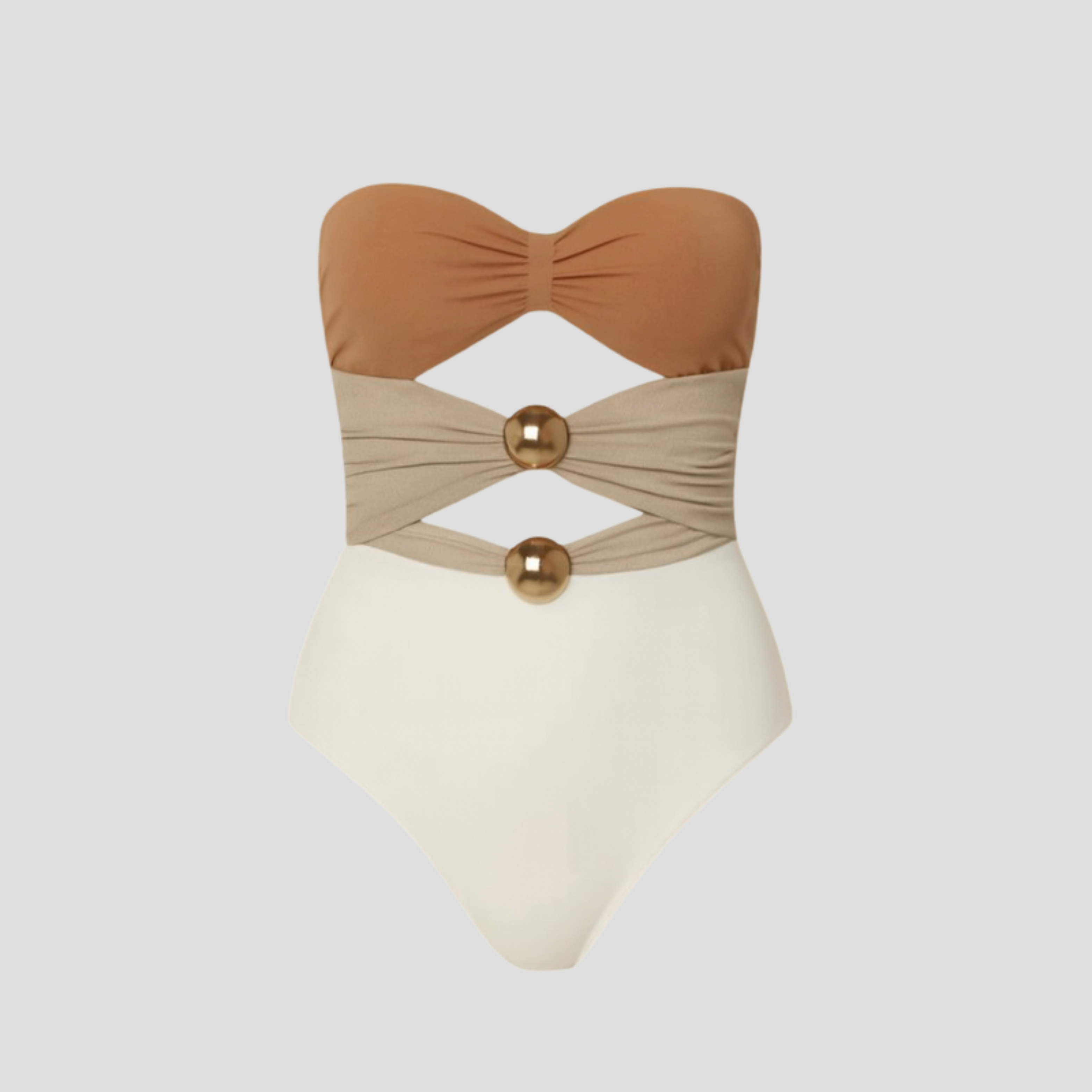 Women Swimsuit | Bandeau Upper Form & Cut-Out Waist Alignment for Swimwear