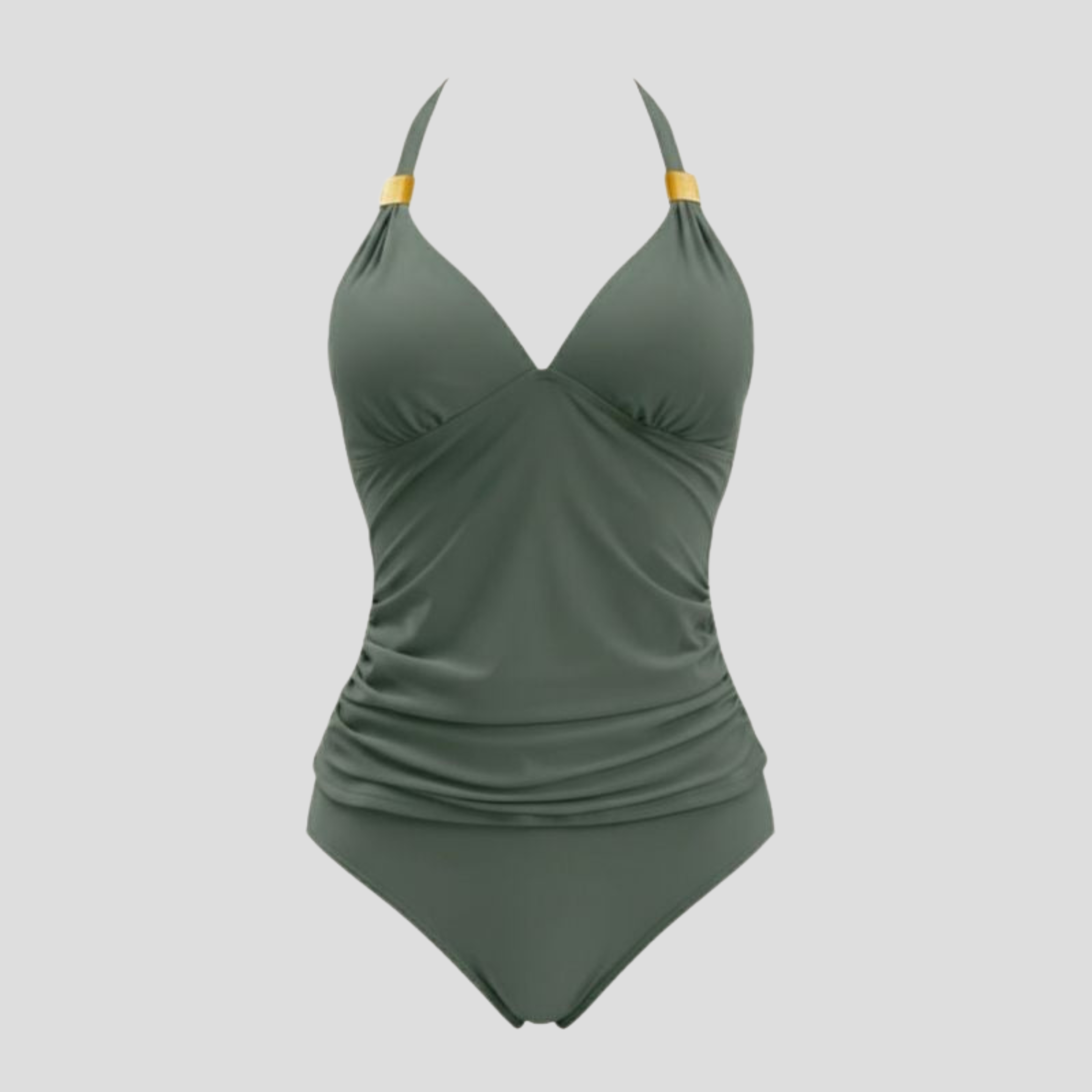 Women Tankini Set | Halter Neckline Form & Ruched Line Alignment for Swimwear