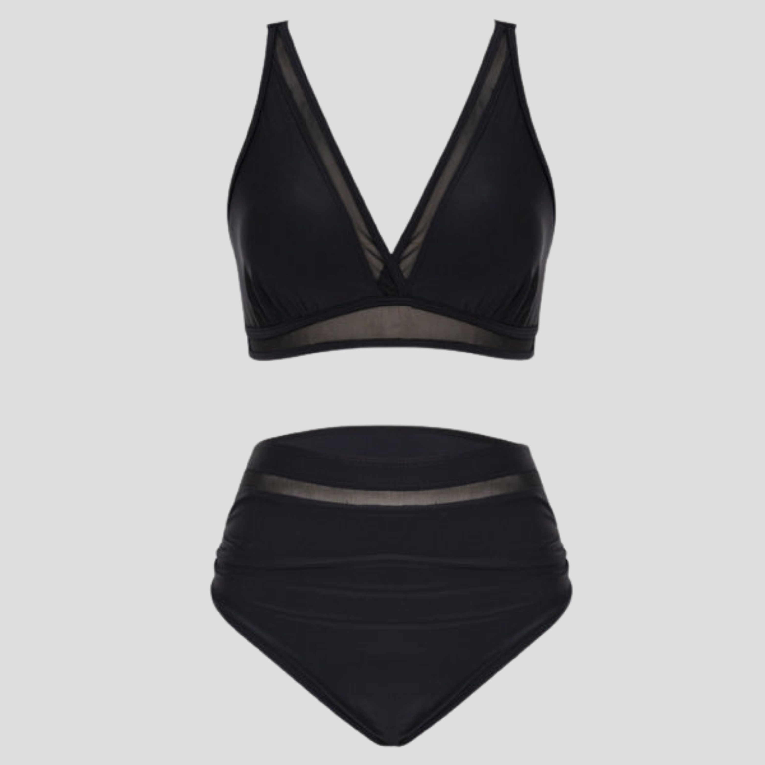 Women Bikini Set | Deep V Neckline Form & Mesh Panel Alignment for Swimwear