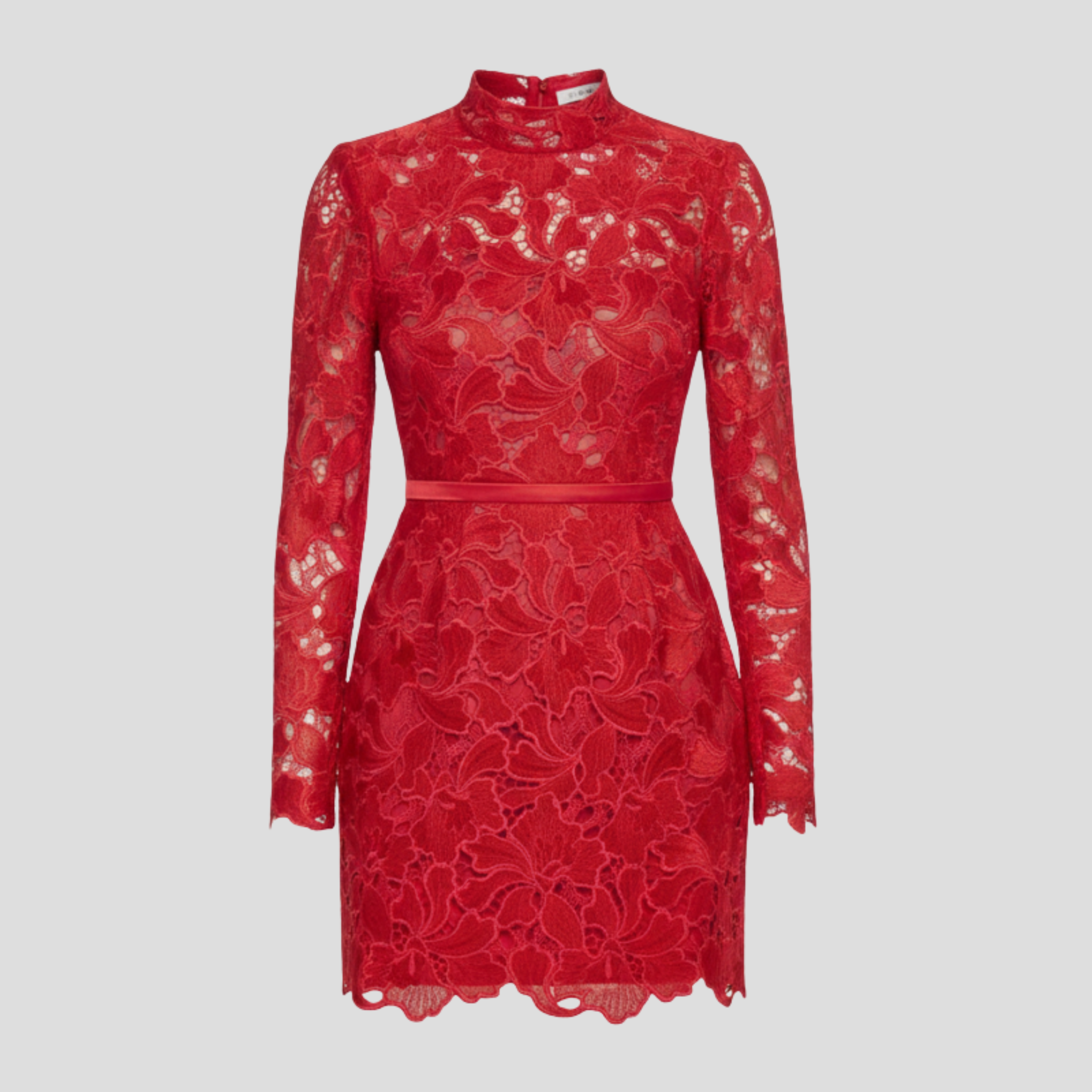 Women Mini Dress | High Neckline Form & Lace Pattern Alignment for Occasion Wear