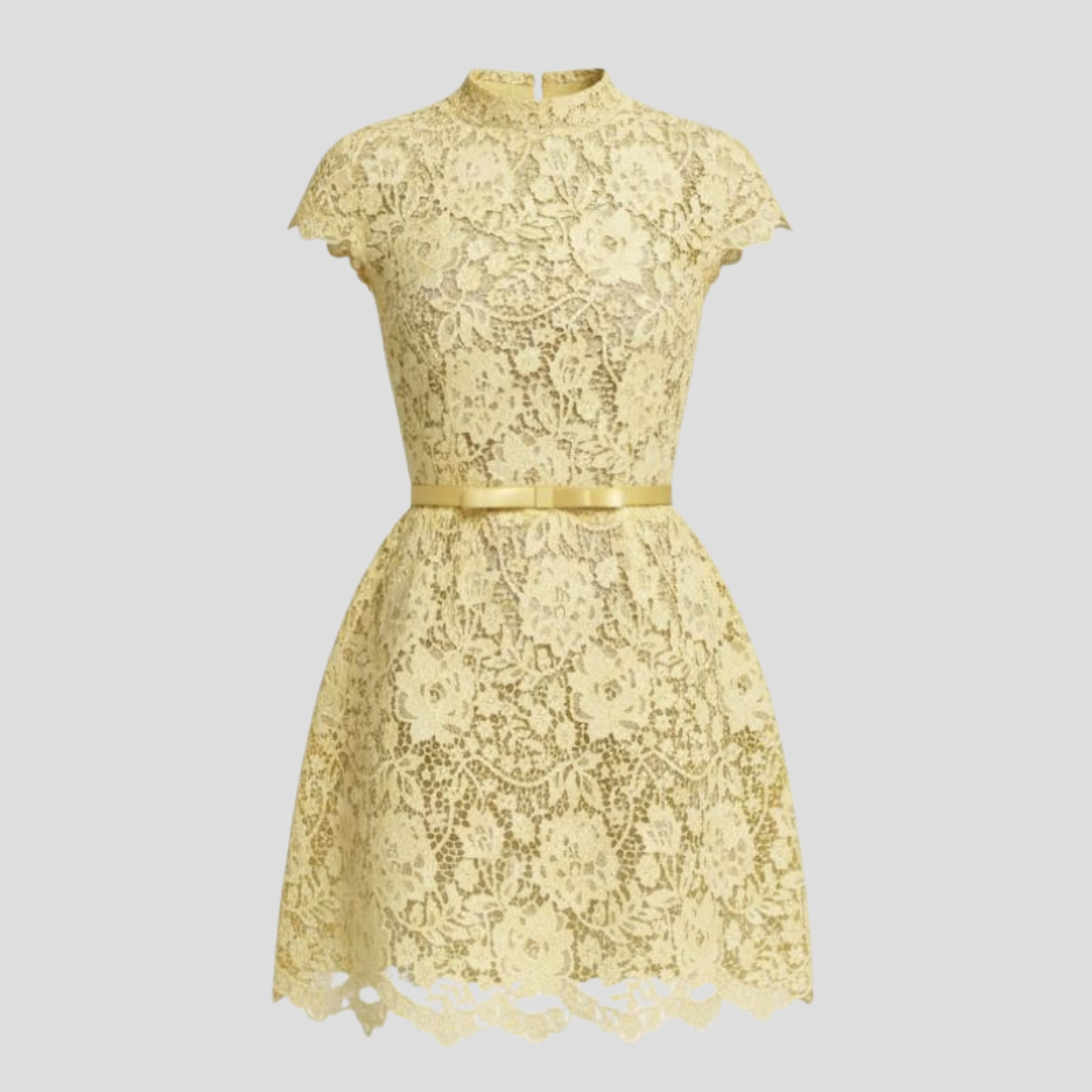 Women Mini Dress | High Neckline Form & Floral Pattern Alignment for Occasion Wear