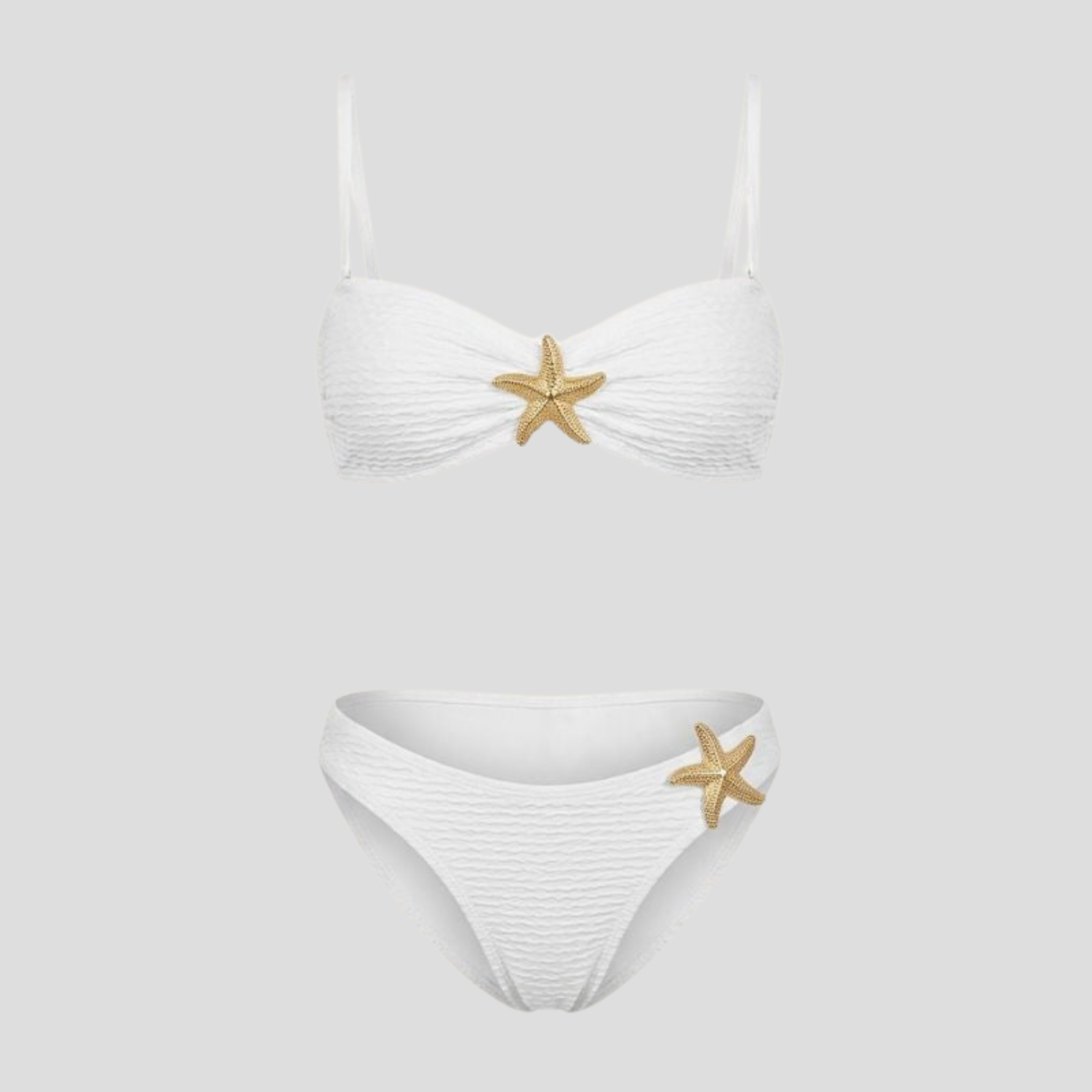 Women Bikini Set | Bandeau Form & Star Accent Alignment for Swimwear