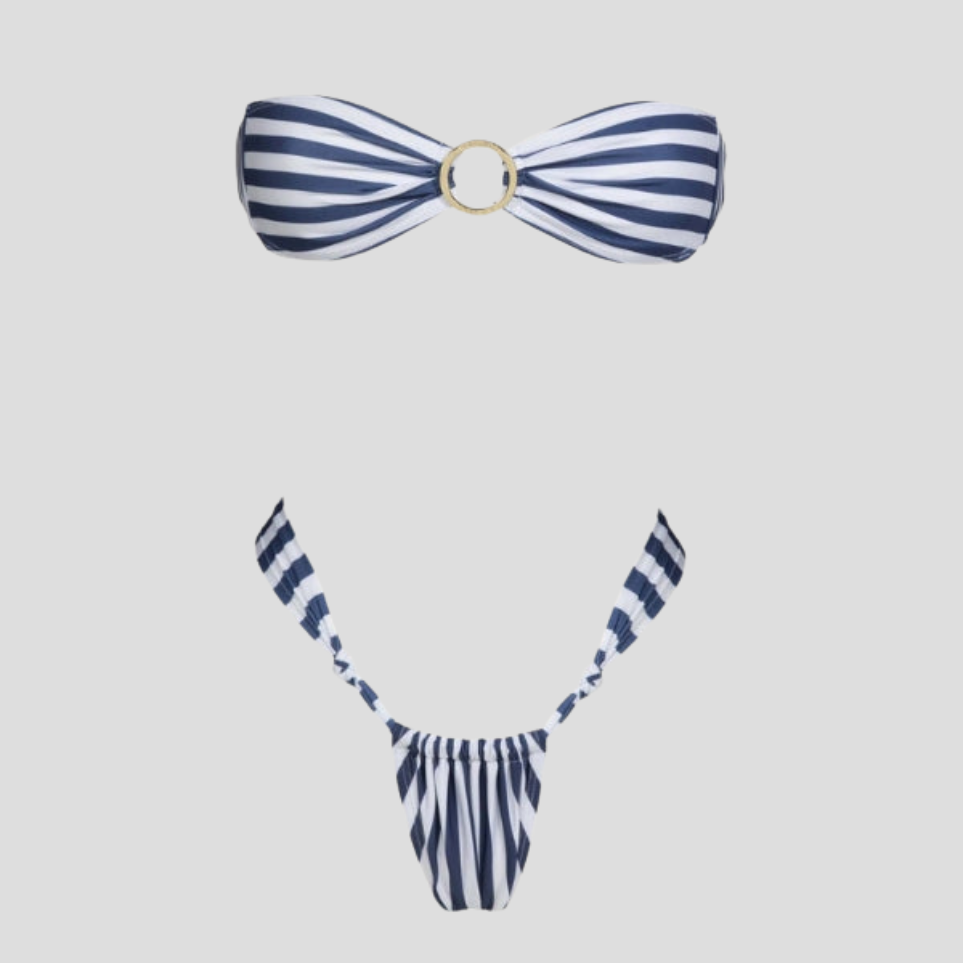 Women Bikini Set | Ribbed Pattern Form & Ring Detail Alignment for Swimwear