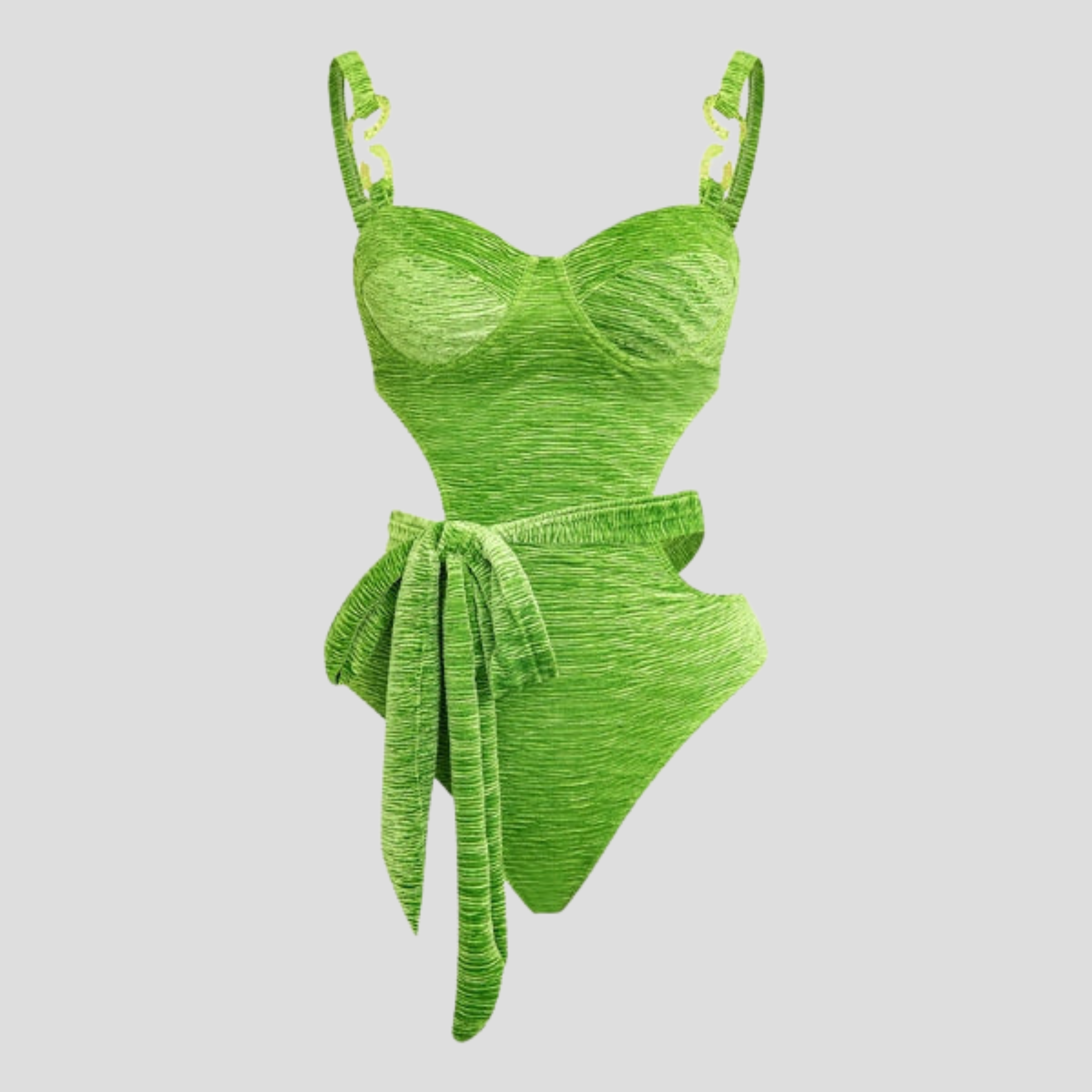 Women One-Piece Swimsuit | Cut-Out Form & Belted Waist Alignment for Swimwear