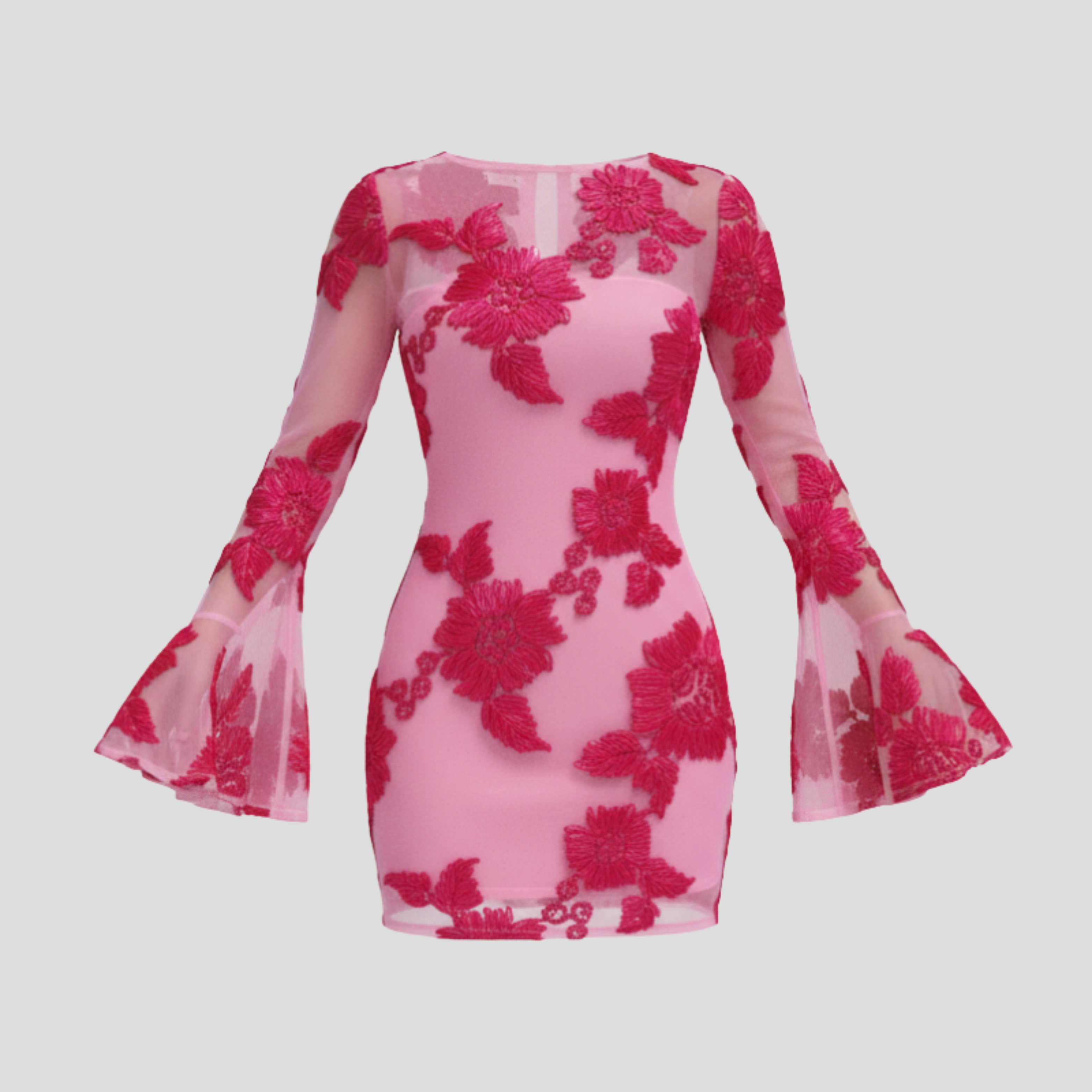 Women Mini Dress | Floral Pattern Form & Backless Alignment for Occasion Wear