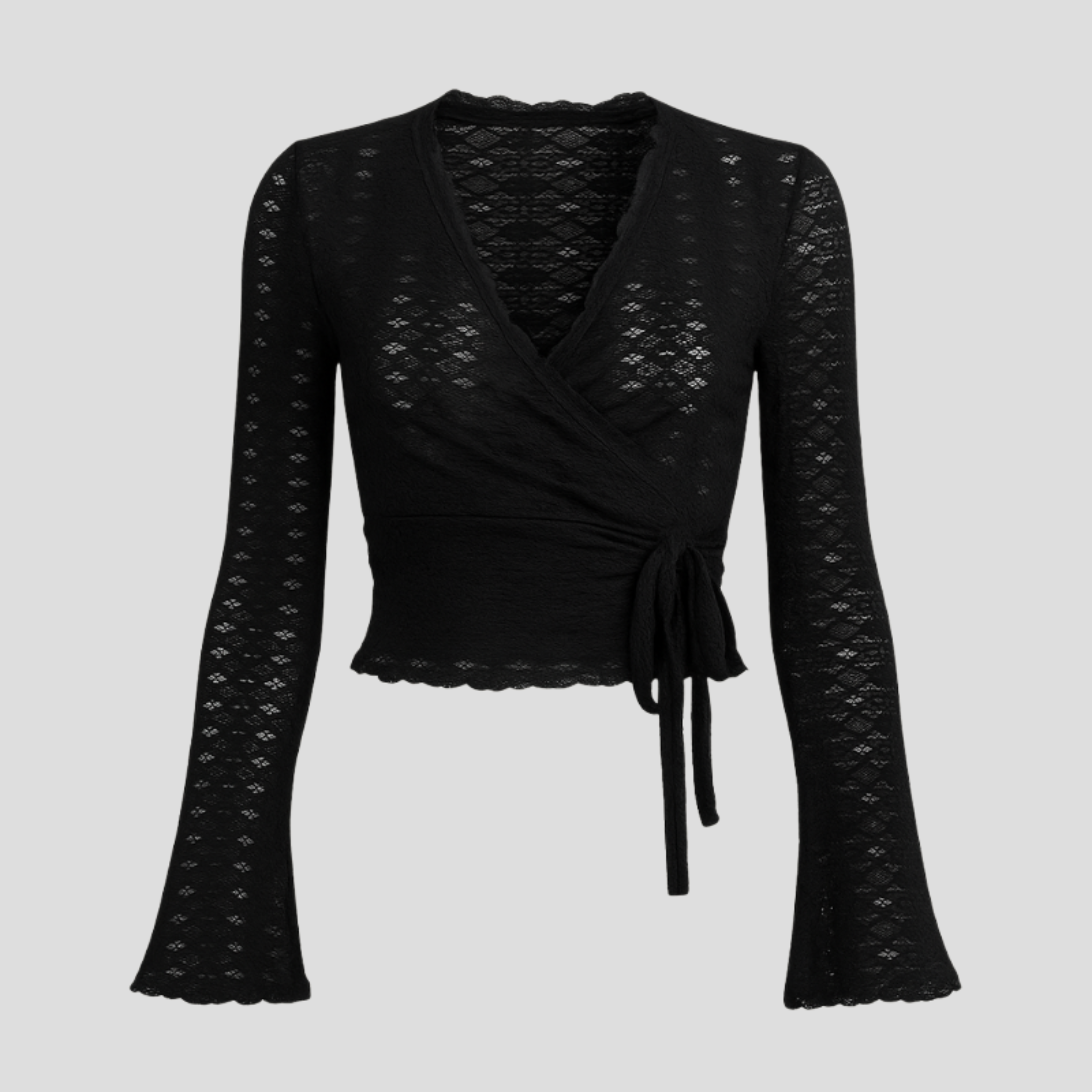 Women Wrap Top | Lace Pattern Definition & Cross-Over Line Alignment for Daily Wear
