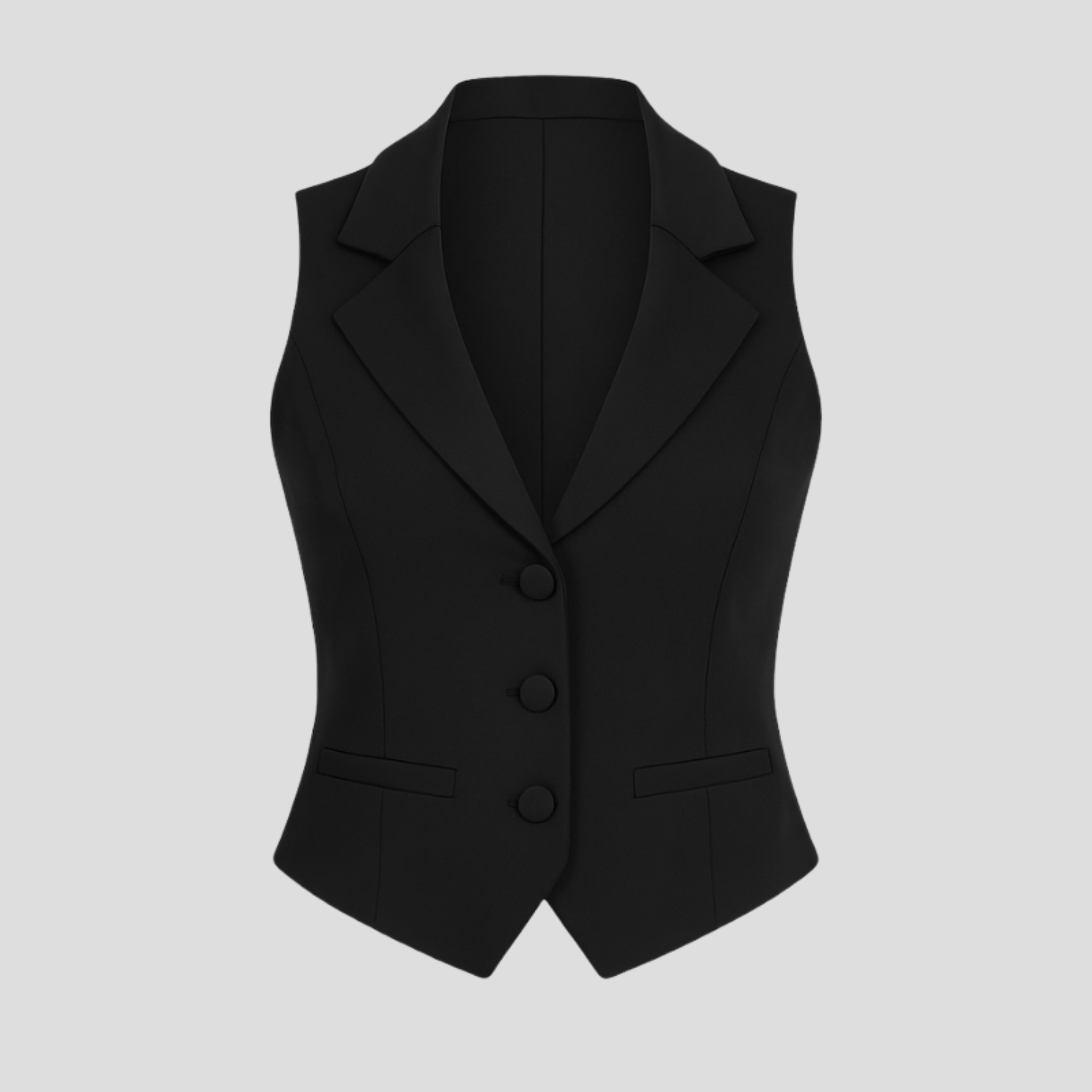 Women Tailored Vest | Lapel Neckline Form & Contoured Seam Alignment for Occasion Wear