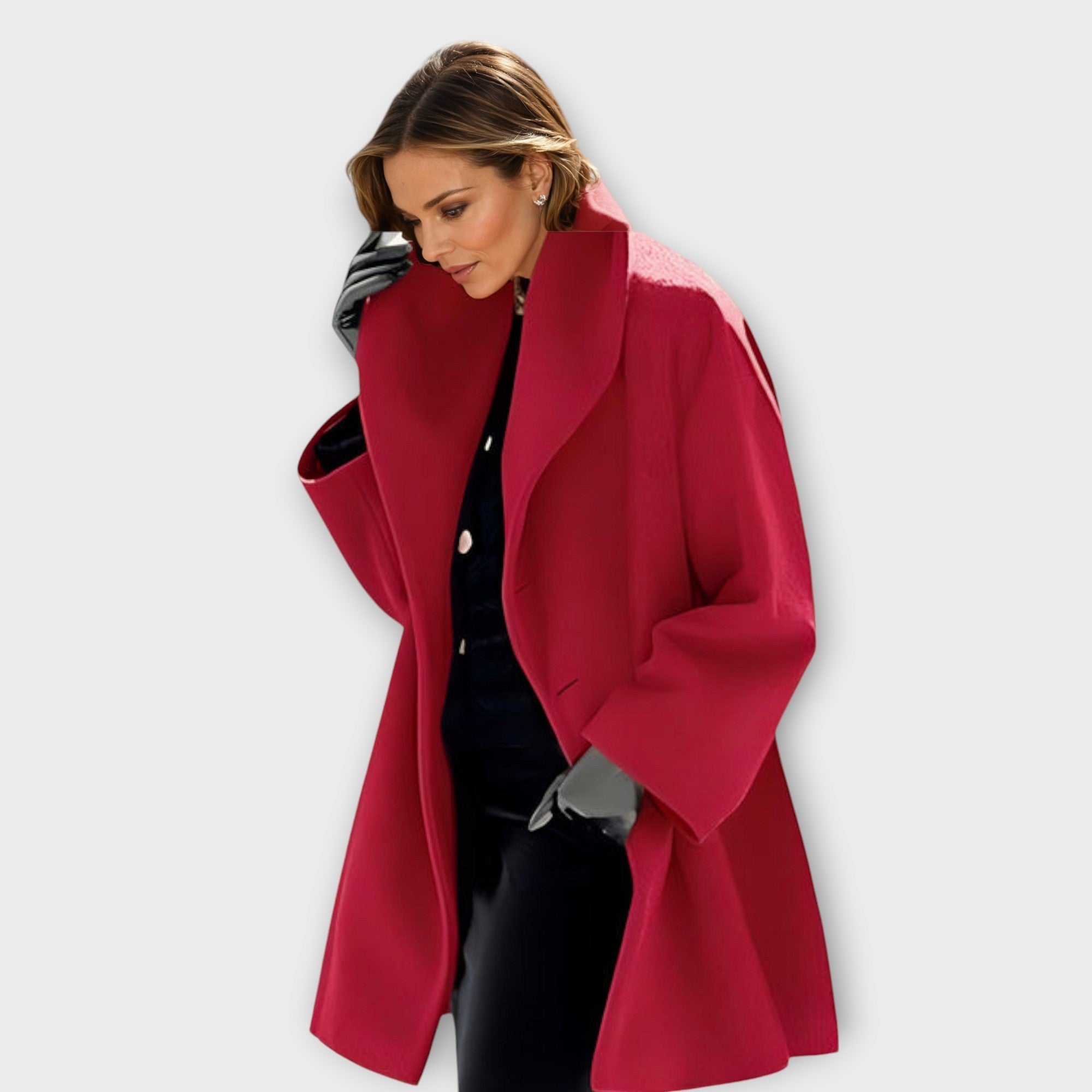 Ladies' Elegant Long Winter Coat | Windproof & Warm | Stylish Outdoor Wear for Cold Days