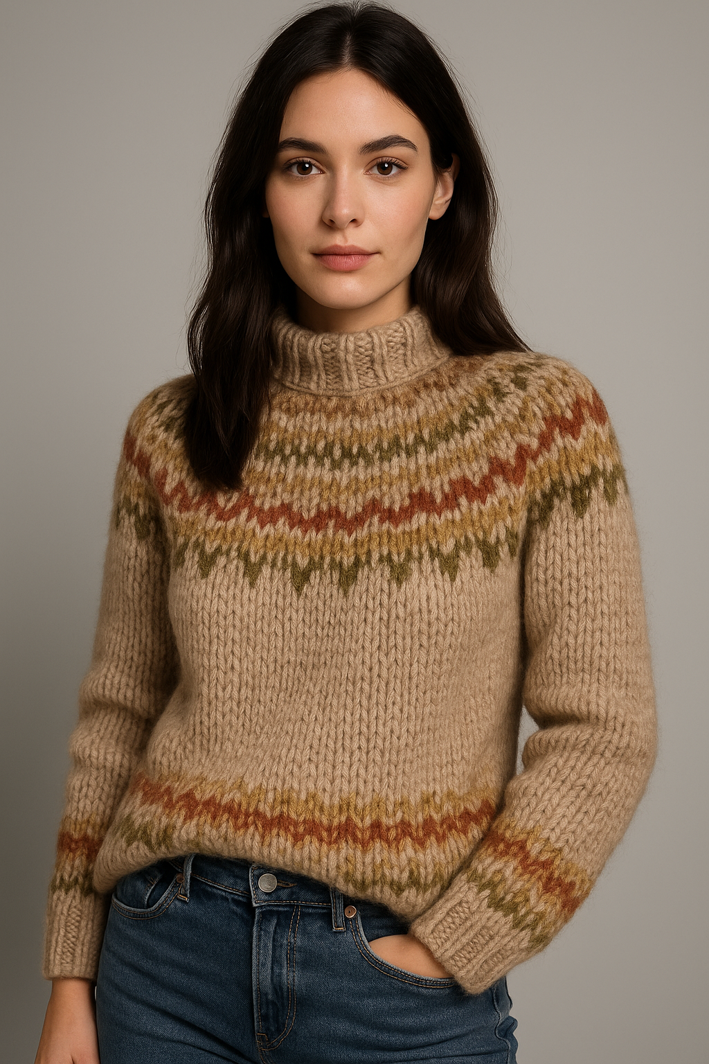 Women's Roll Neck Jumper Cozy | Warm Knitted Jumper for Winter & Everyday