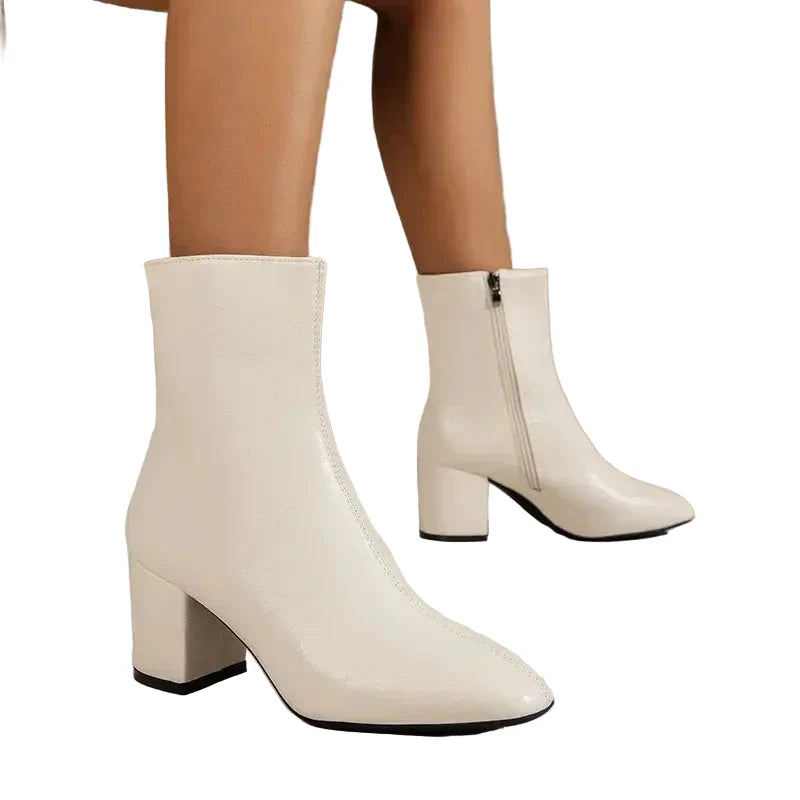 Women’s Ankle Boots with Block Heel | Fashion Ankle Boots | Side Zipper