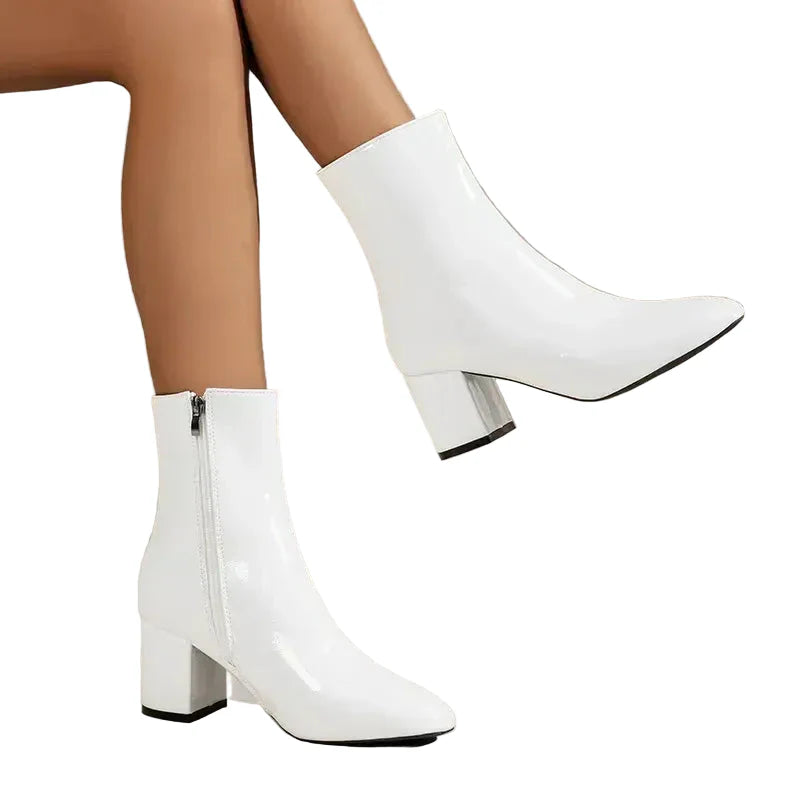 Women’s Ankle Boots with Block Heel | Fashion Ankle Boots | Side Zipper