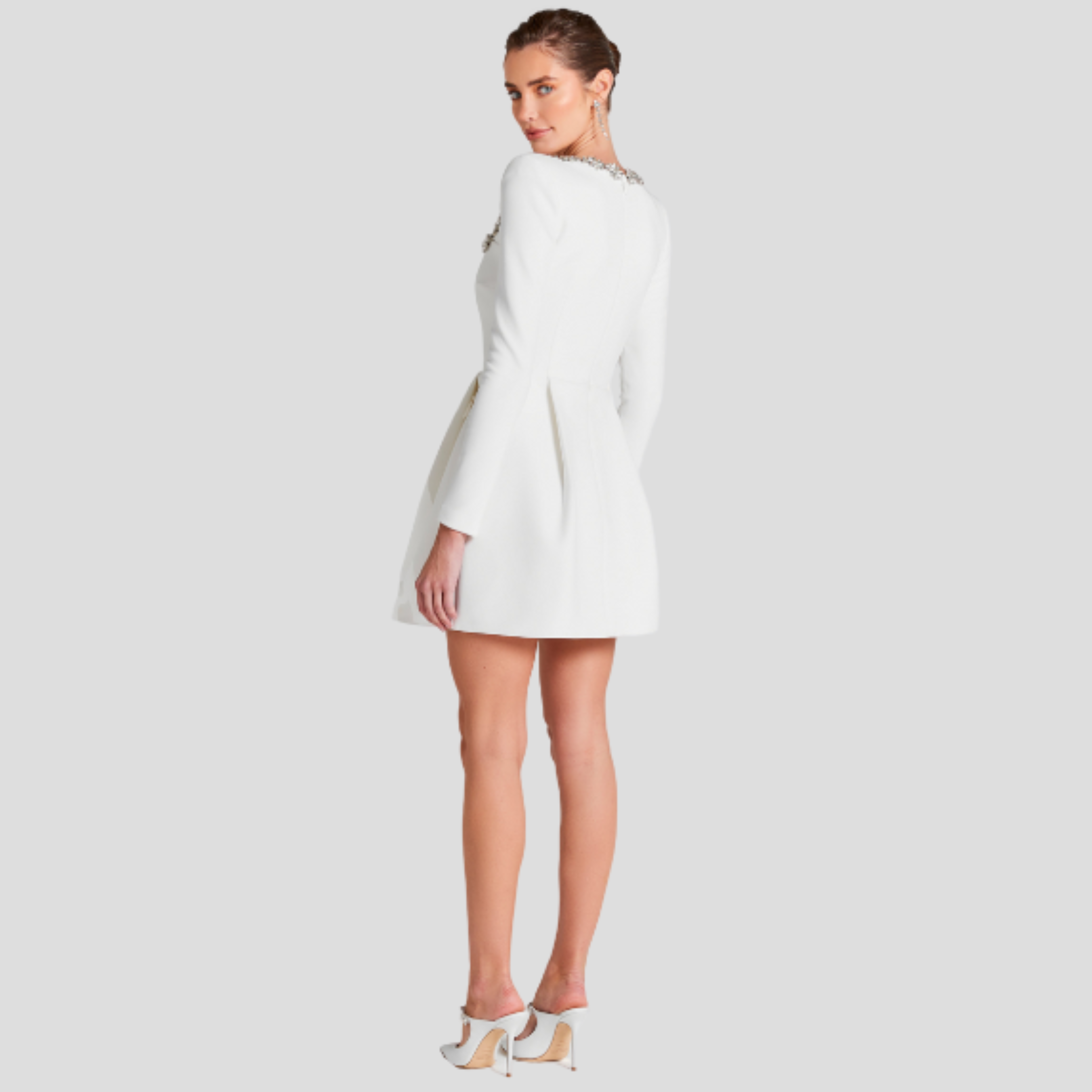 Women Cocktail Dress | Square Neckline Detail & Embellished Structured Silhouette for Evening Wear
