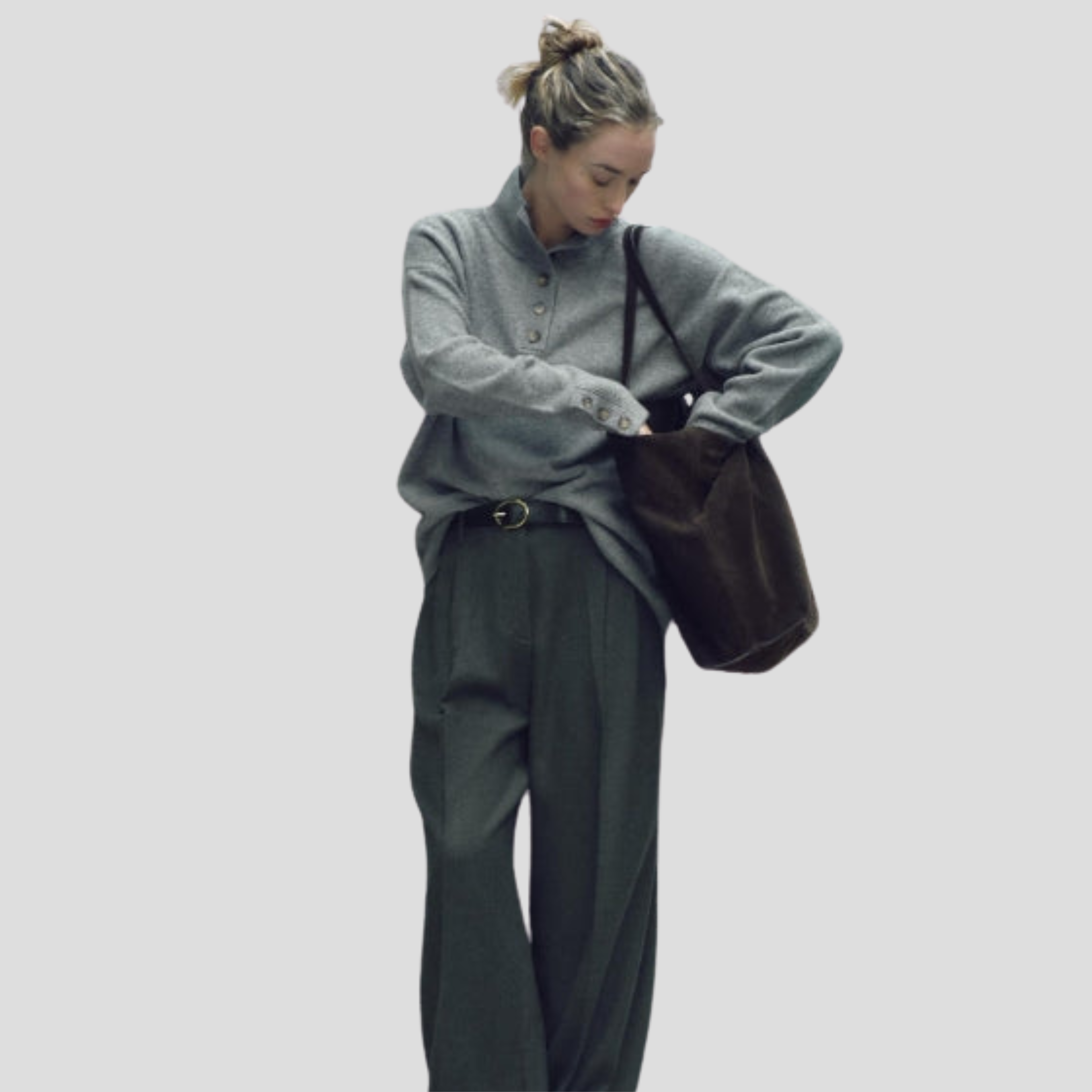 Women Sweater | Button Front Detail & Stand Collar Silhouette for Daily Wear