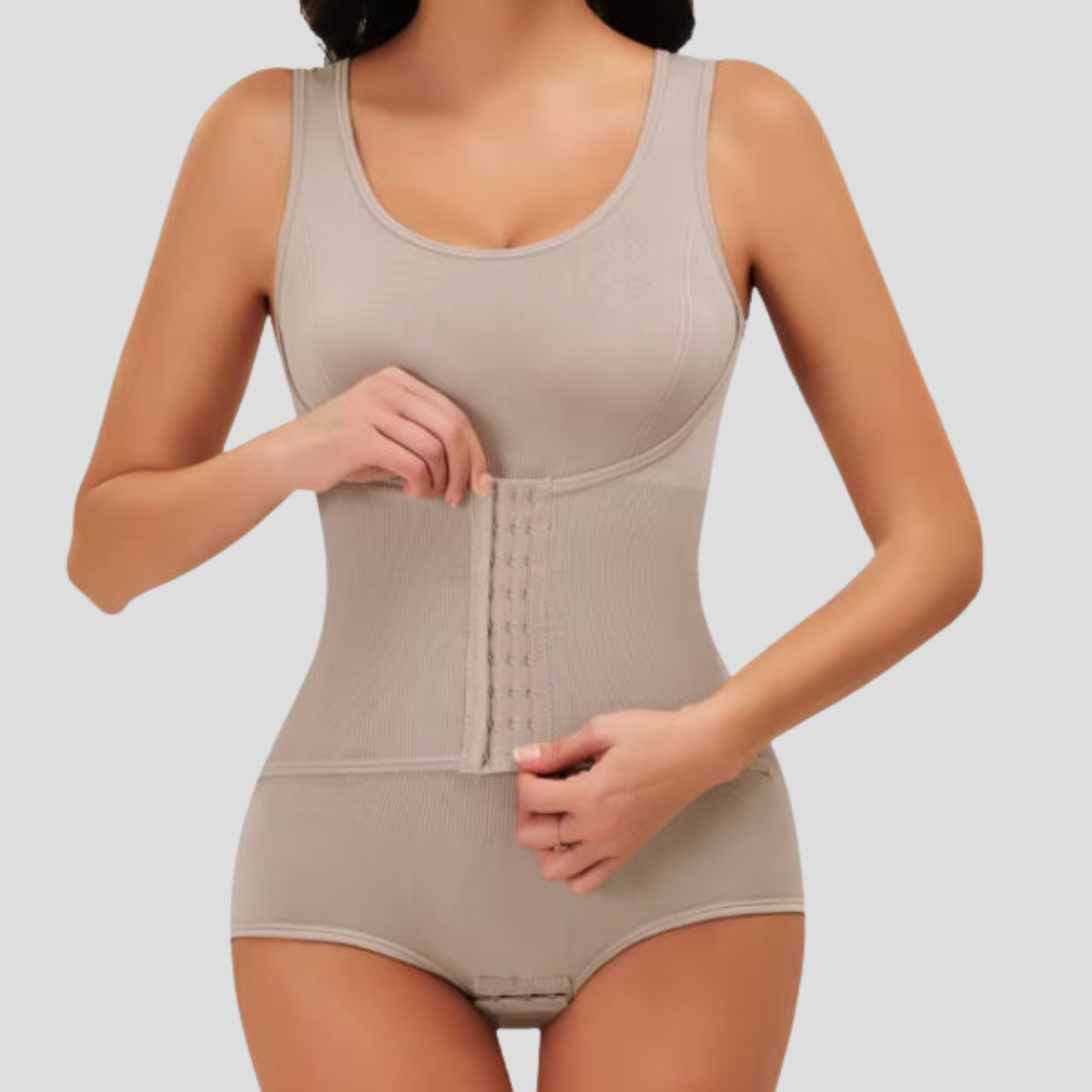 Women Sleeveless Bodysuit | Hook-Front Closure & Ribbed Structured Silhouette for Layering