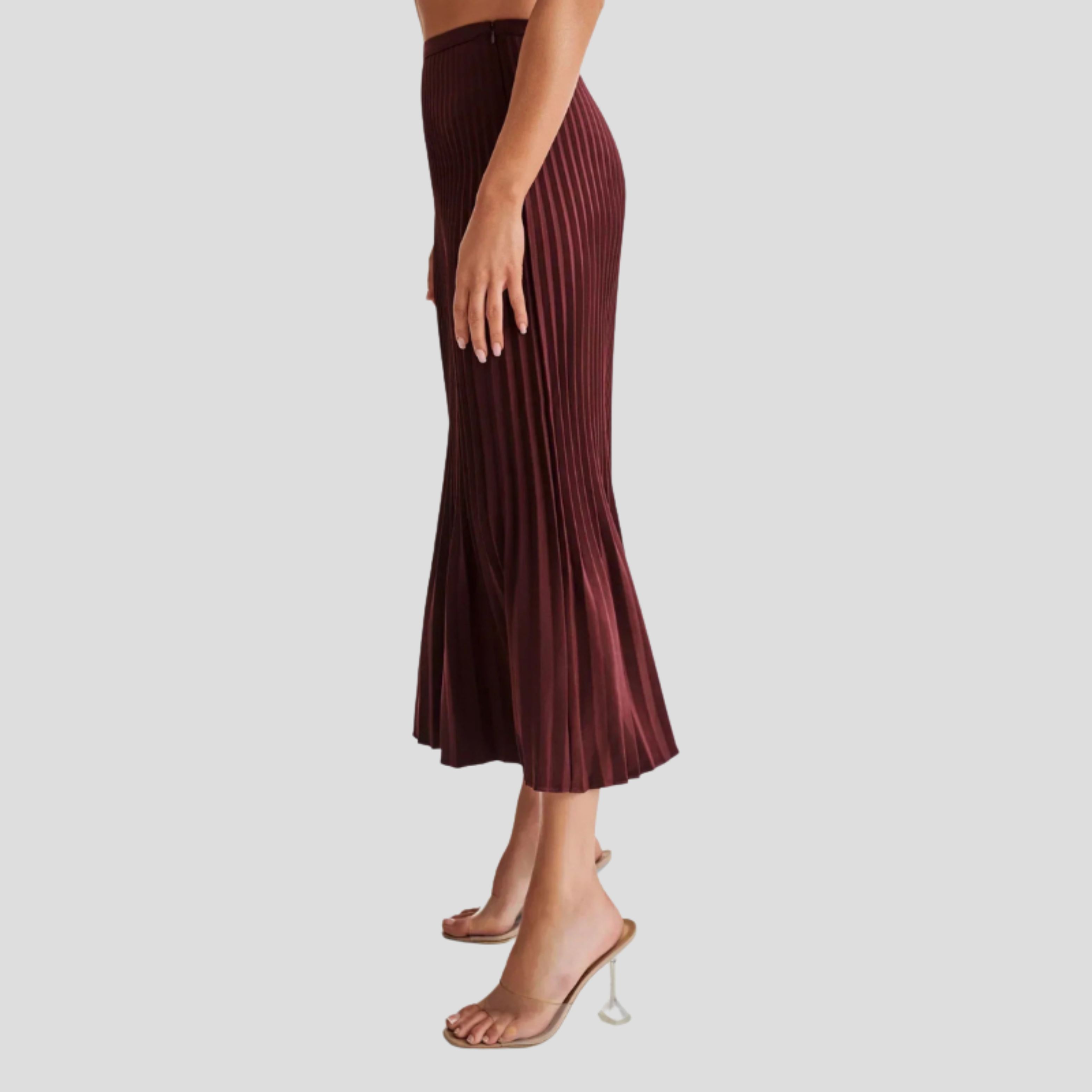 Women Maxi Skirt | Pleated Vertical Form & Extended Flowing Silhouette for Daily Wear