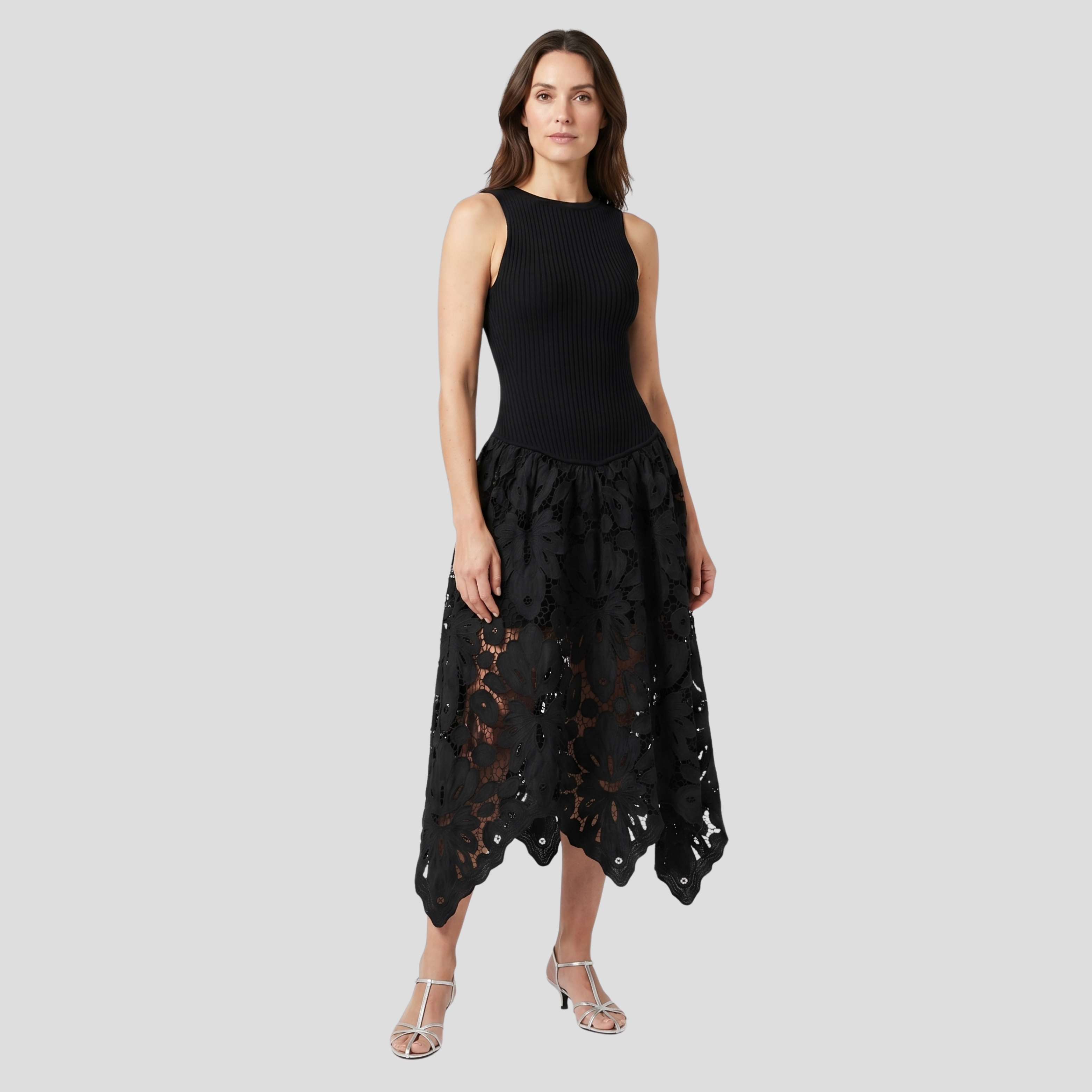 Women Midi Dress | Open-Back Form & Floral Pattern Alignment for Occasion Wear