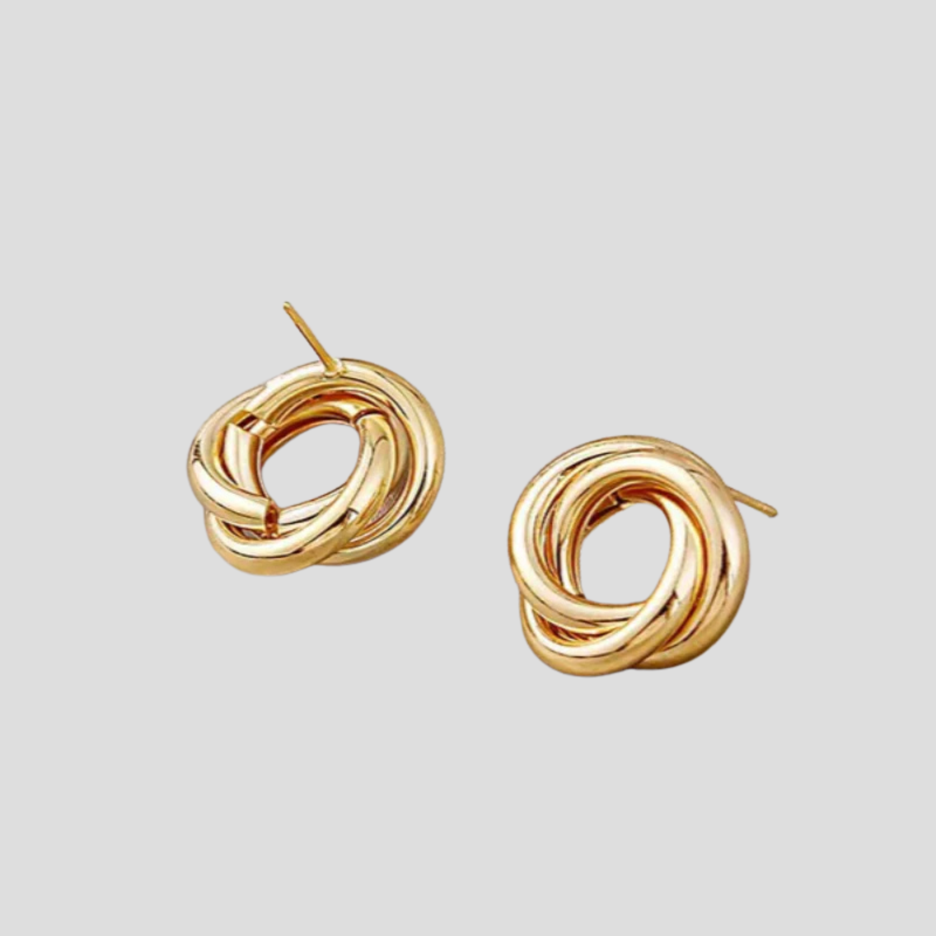 Women Stud Earrings | Interwoven Knot Shape & Polished Outline for Daily Wear