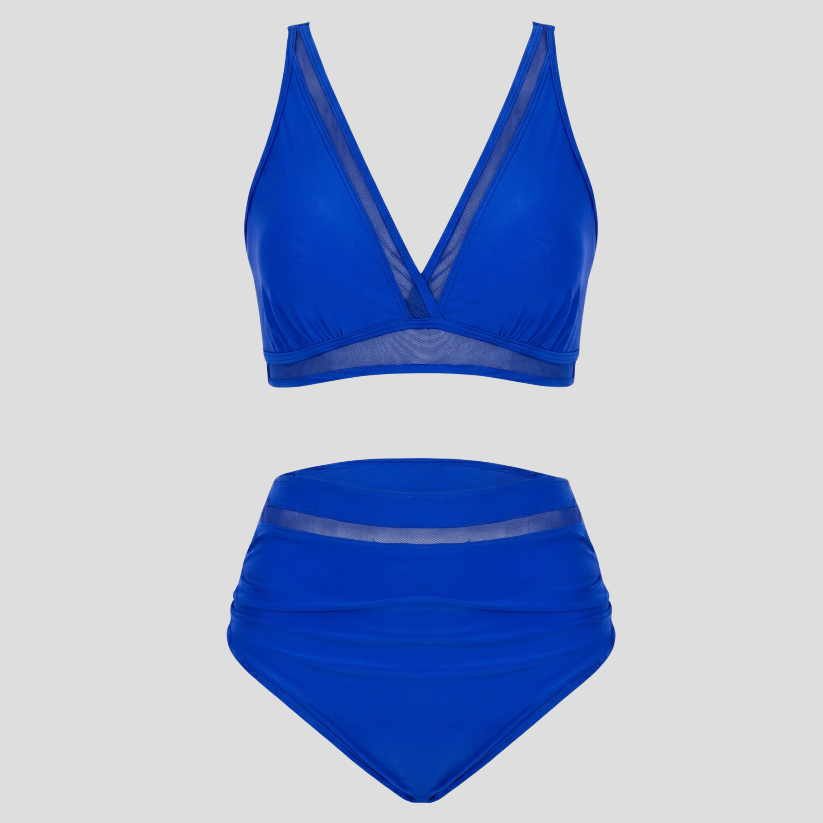 Women Bikini Set | Deep V Neckline Form & Mesh Panel Alignment for Swimwear