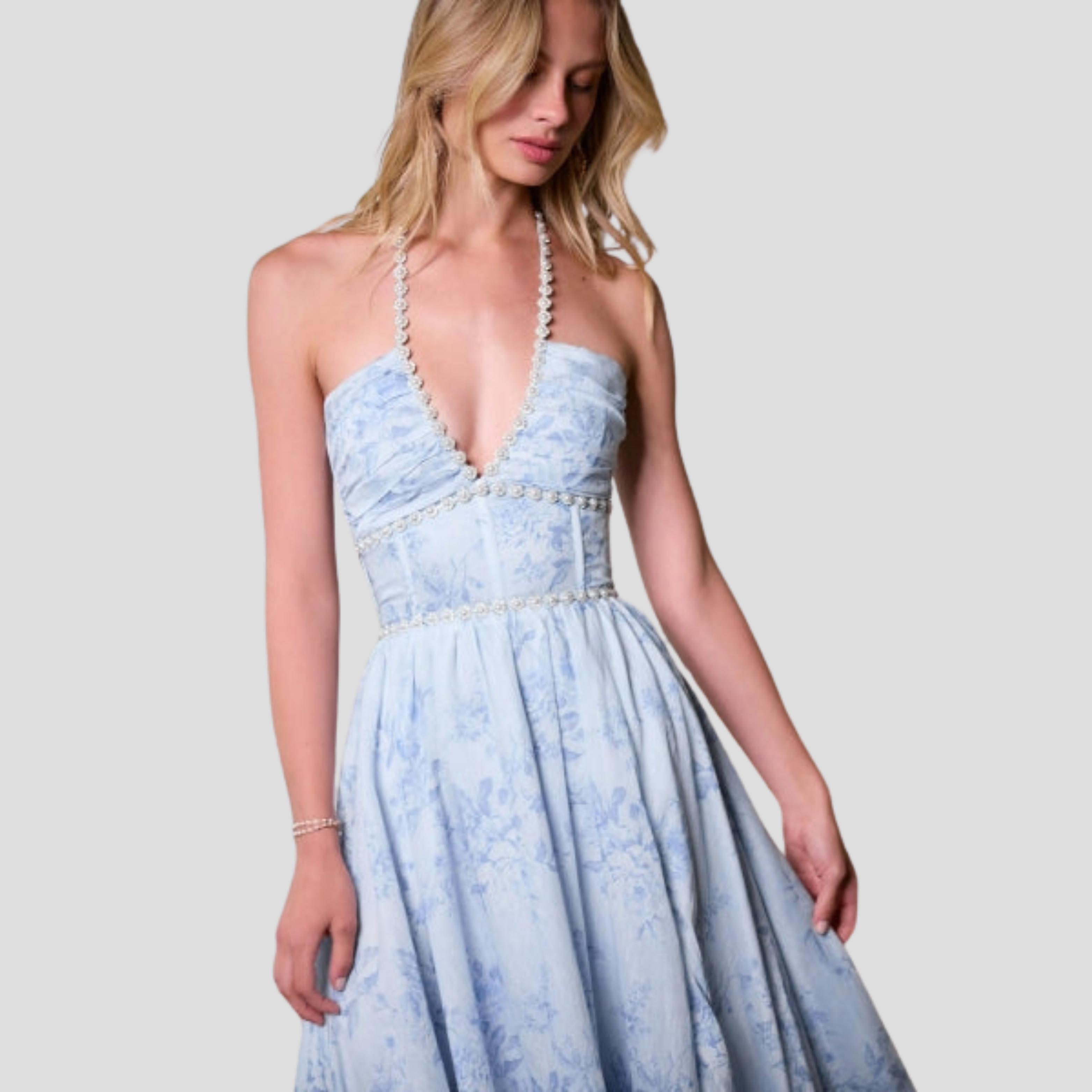 Women Maxi Dress | Corset Bodice Design & Ruffled Hem Silhouette for Evening Wear