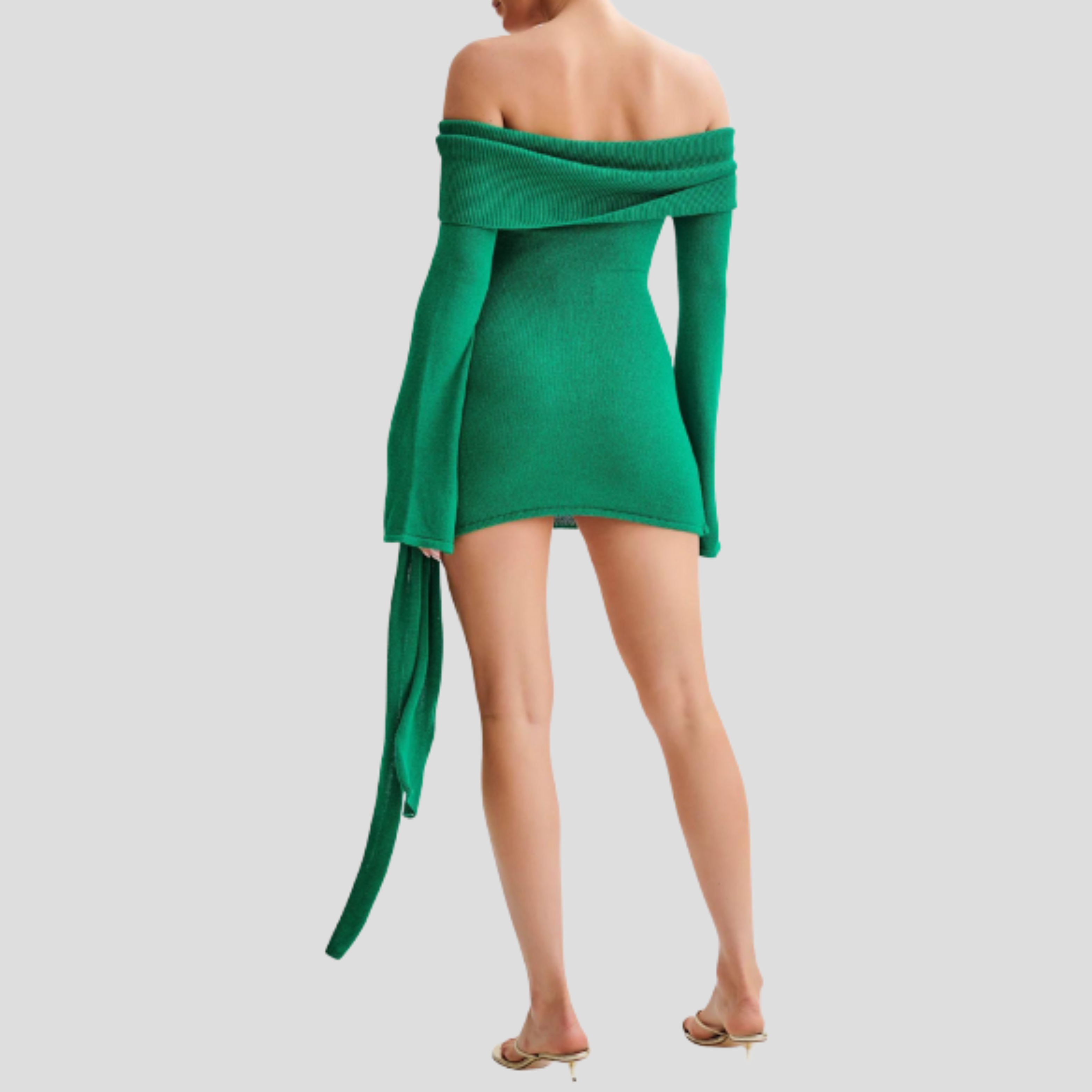 Women Mini Dress | Off-Shoulder Drape & Side-Tie Silhouette for Evening Wear