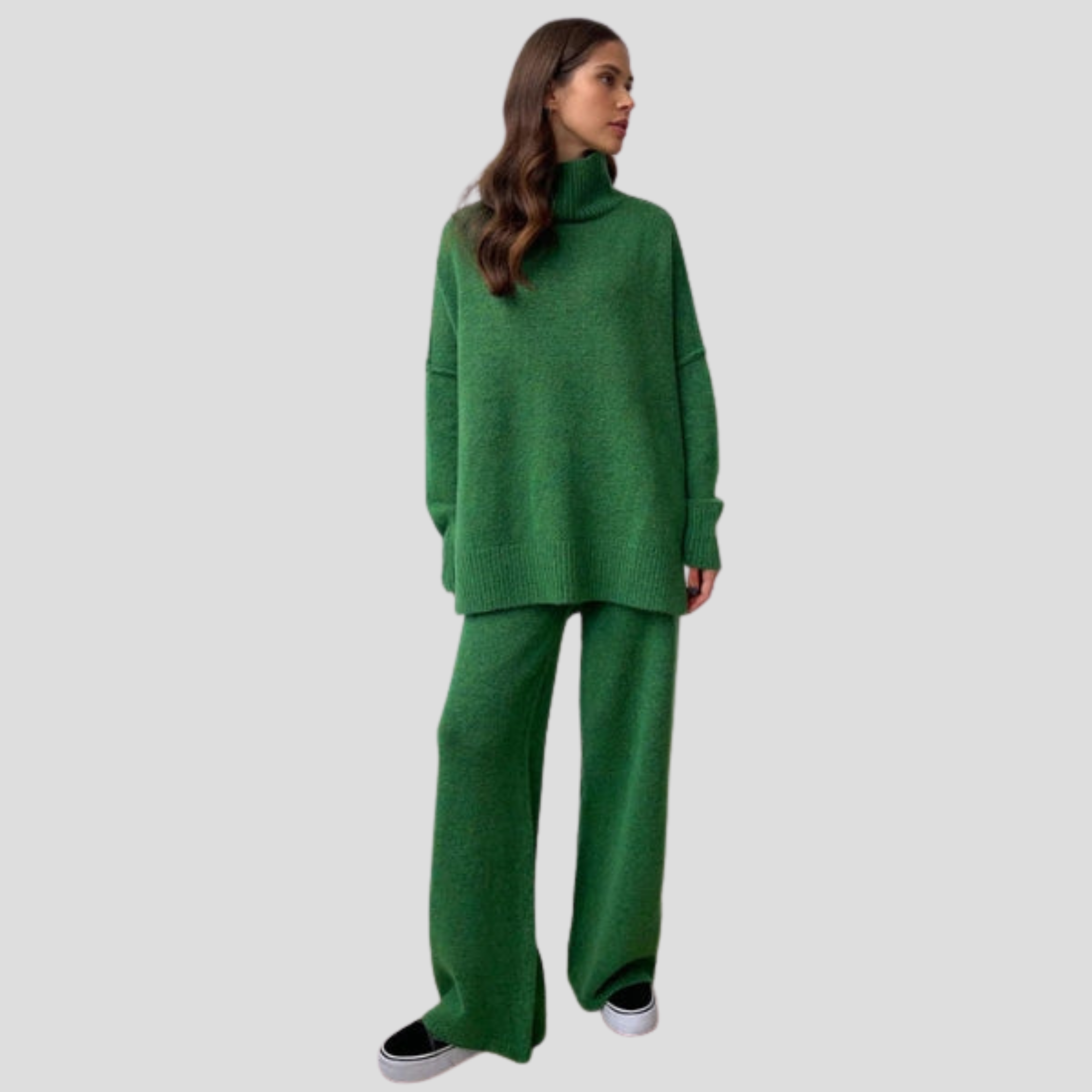 Women Knitwear Set | Coordinated Upper Form & Relaxed Lower Alignment for Daily Wear