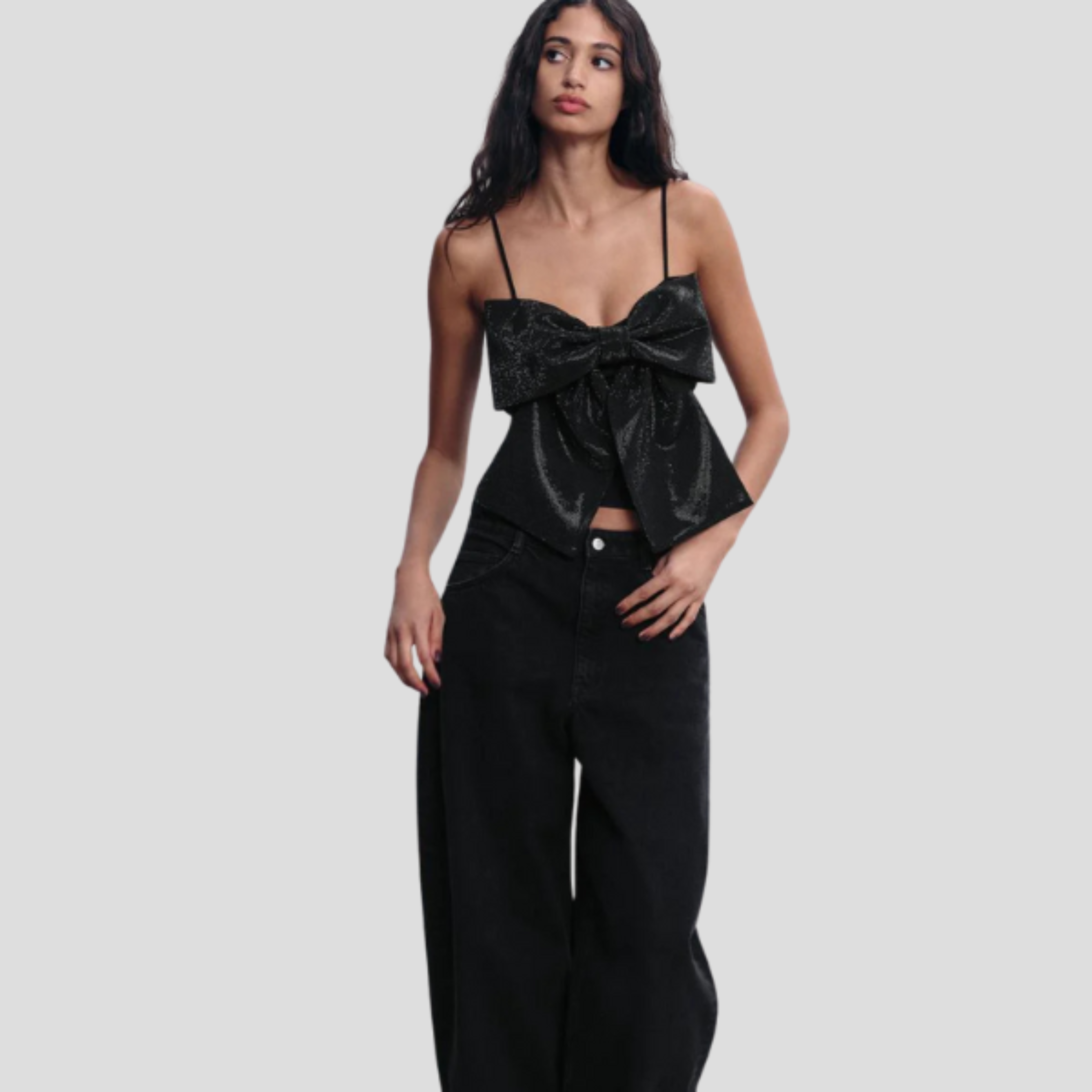 Women Crop Top | Strappy Upper Form & Oversized Bow Placement for Occasion Wear