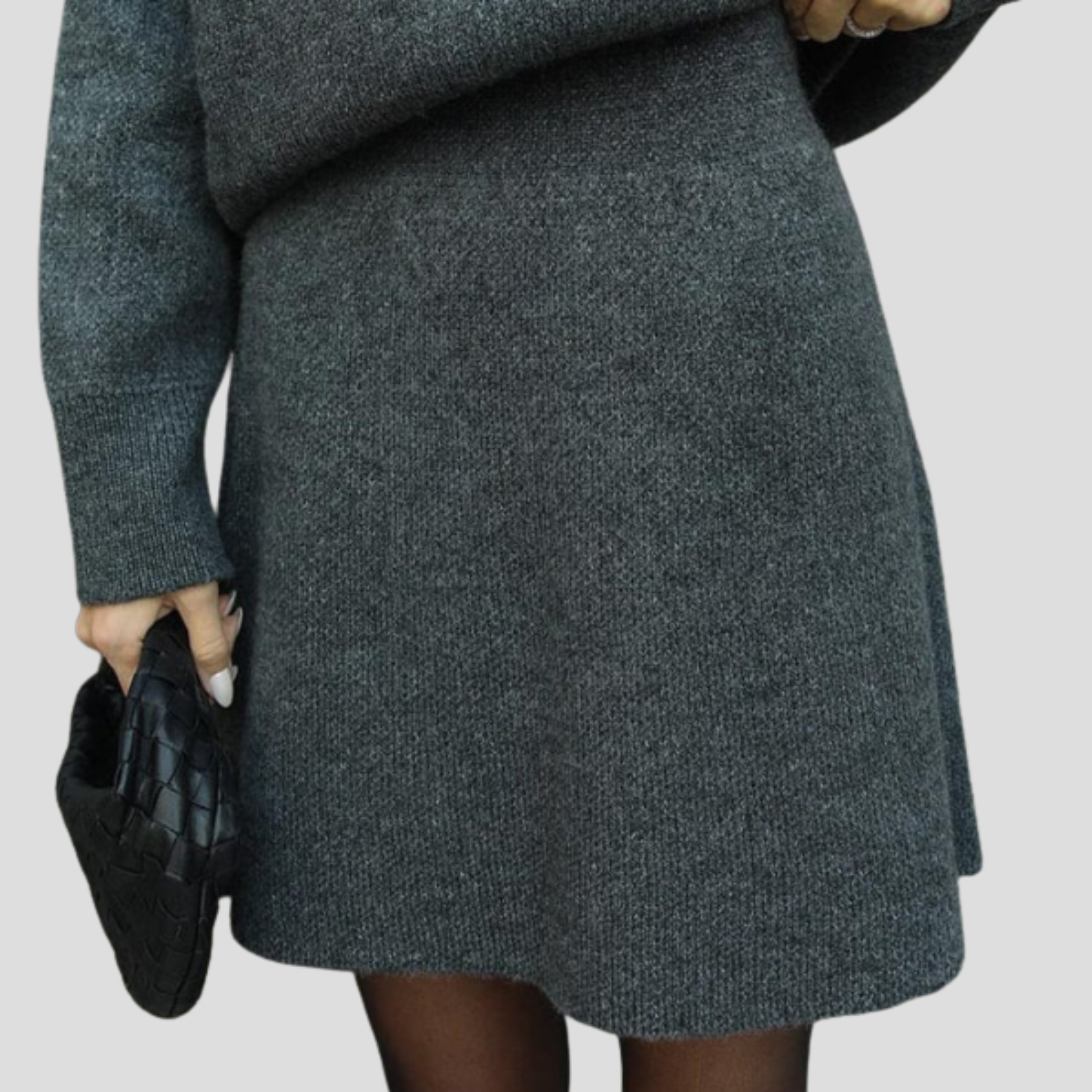 Women Knit Set | Crew Neck Upper Form & Streamlined Skirt Alignment for Daily Wear