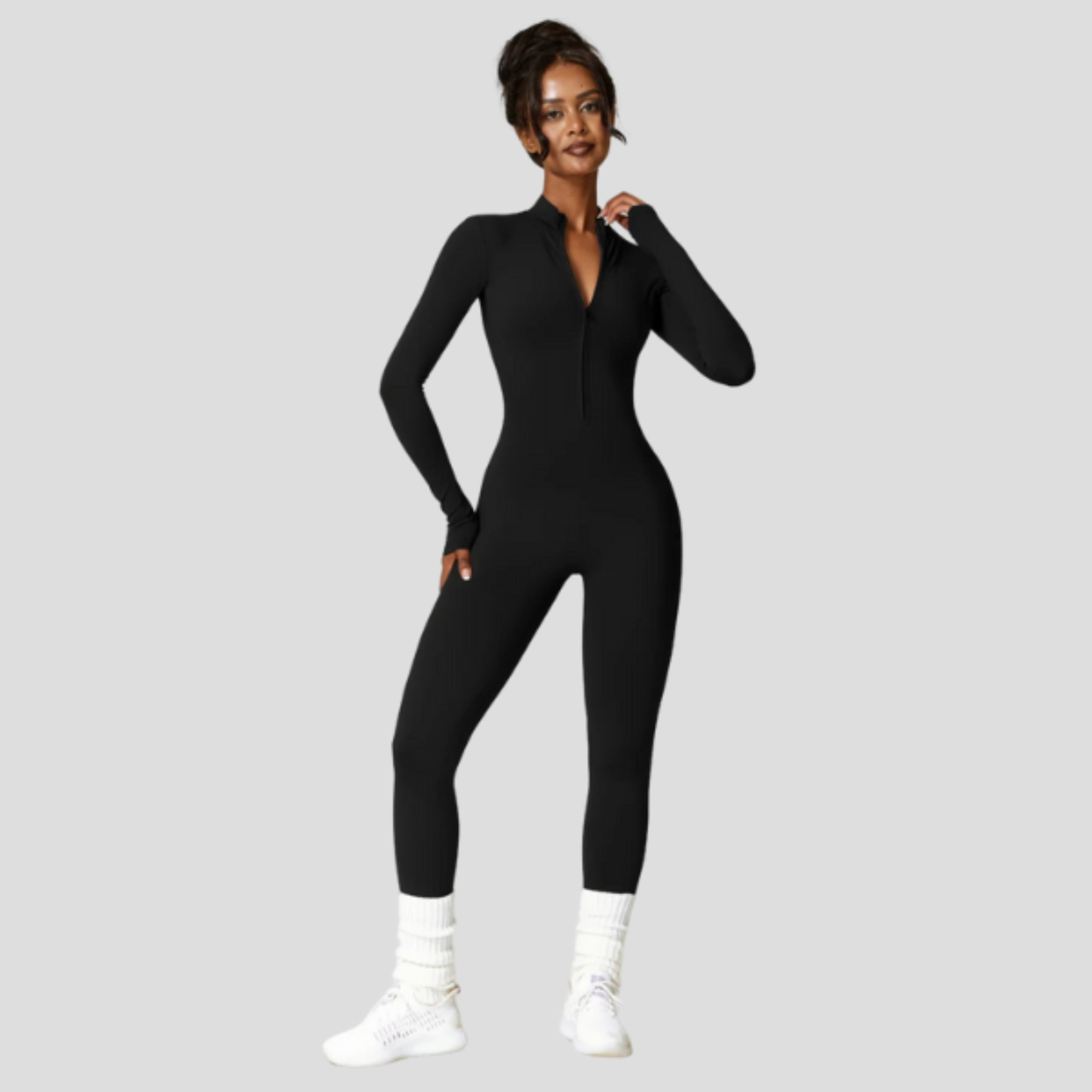 Women Jumpsuit | High Neck Zip Design & Streamlined Silhouette for Daily Wear