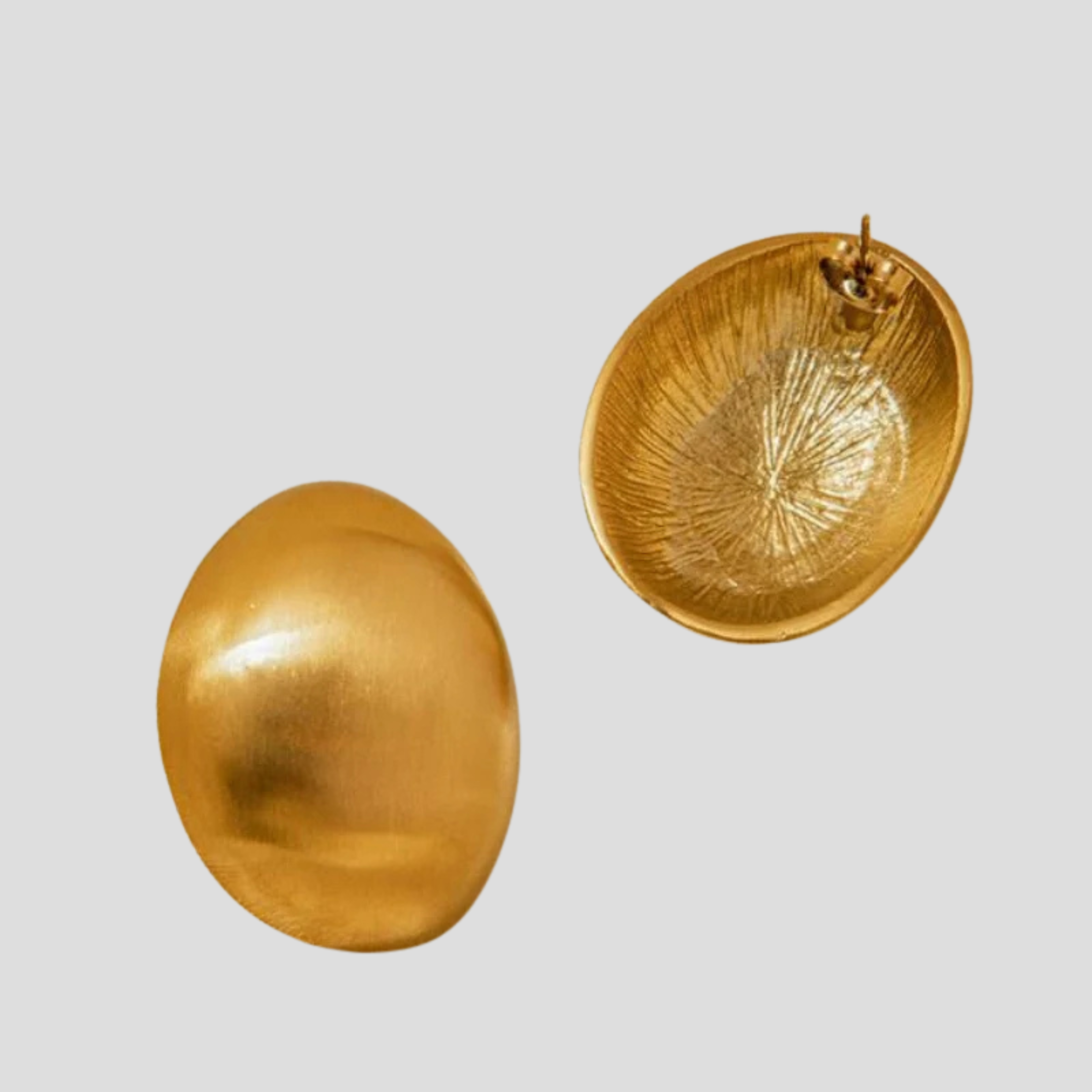Women Stud Earrings | Dome Silhouette & Matte Gold Finish for Daily Wear