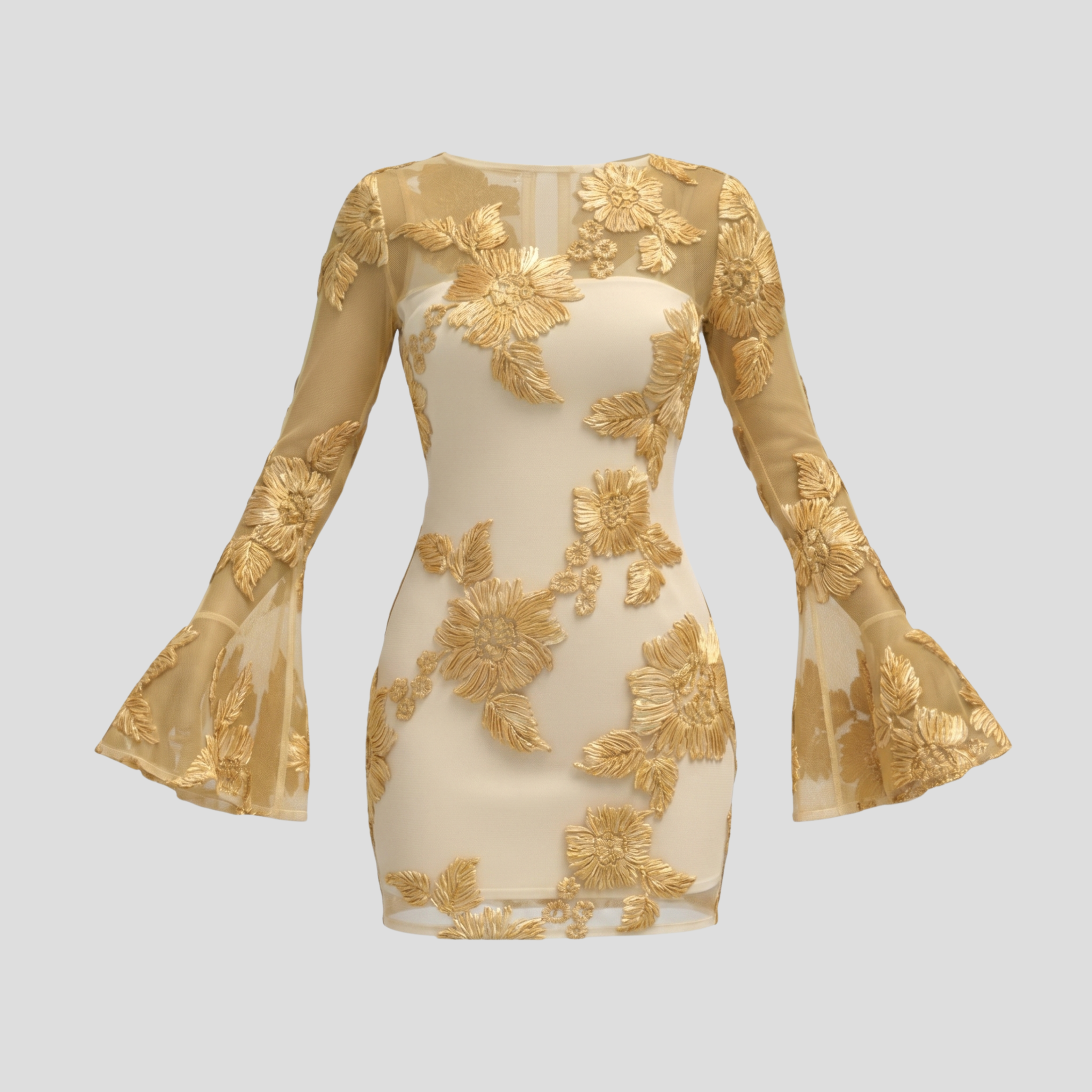 Women Mini Dress | Floral Pattern Form & Backless Alignment for Occasion Wear