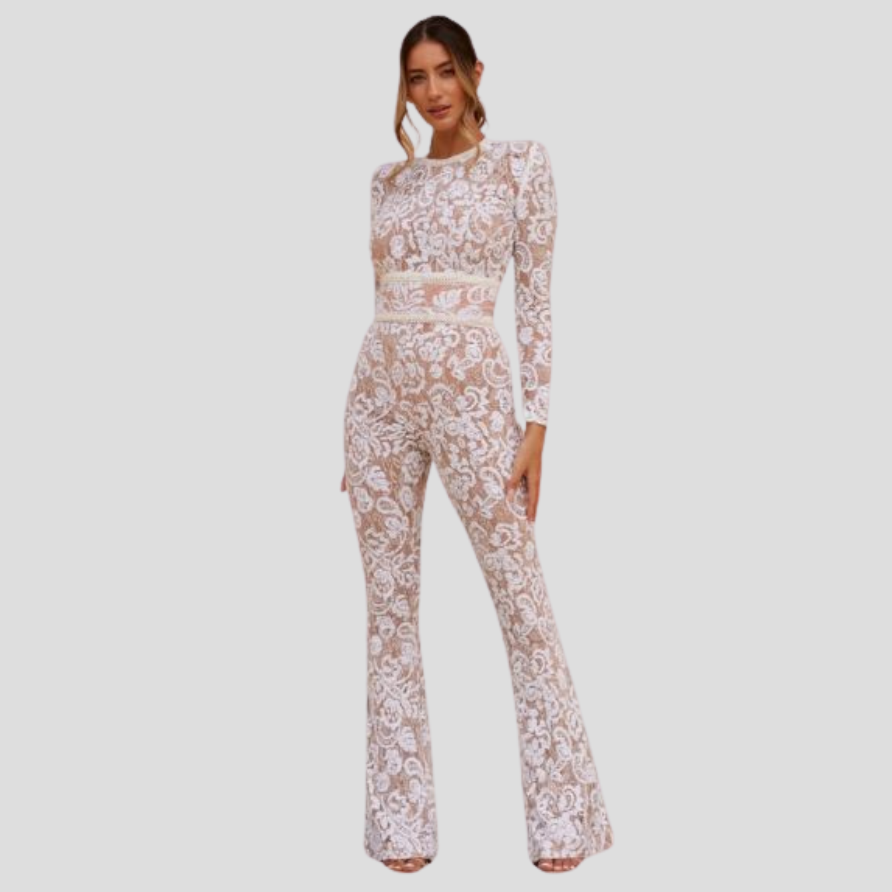 Women Jumpsuit | Fitted Bodice & Flared Leg Silhouette for Daily Wear