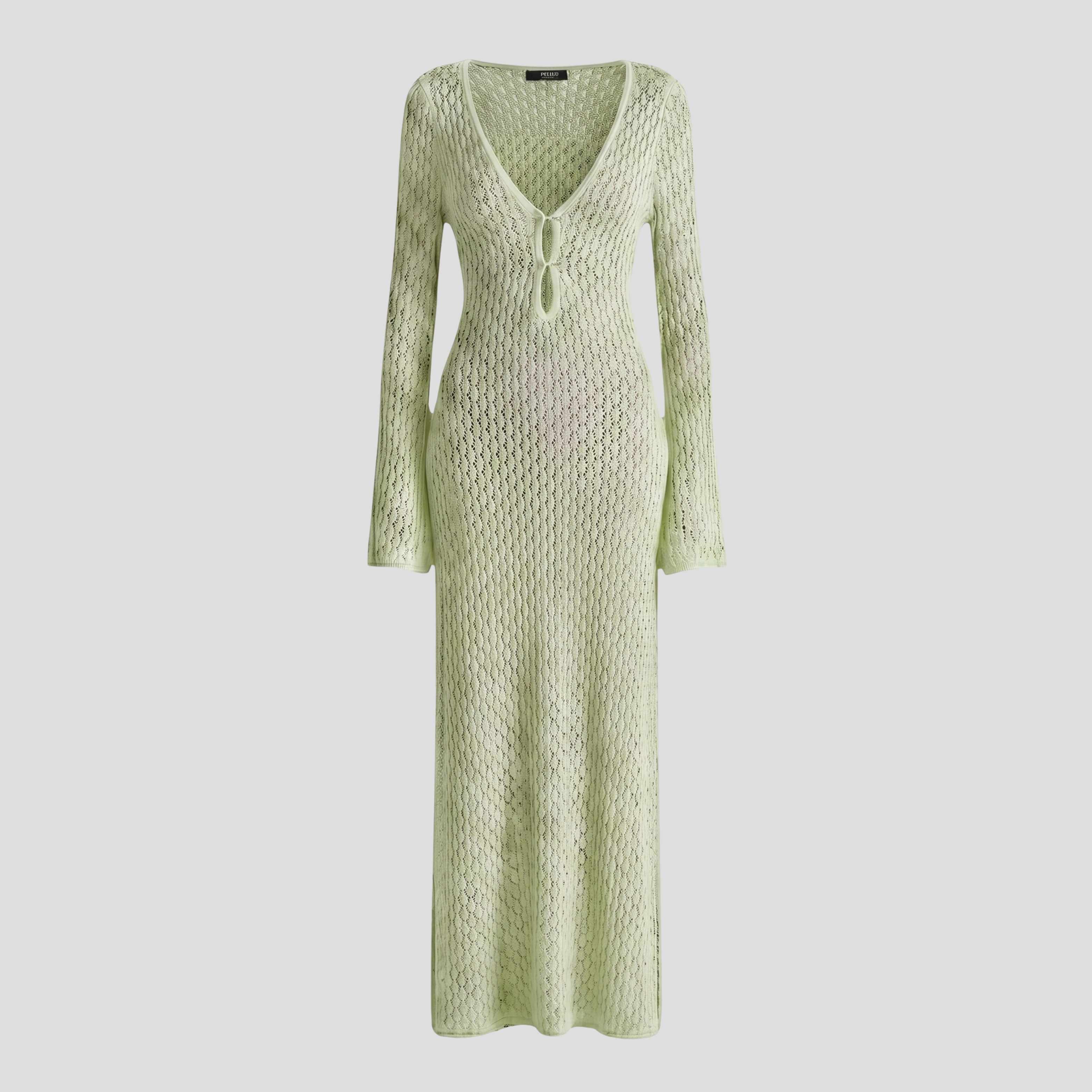 Women Maxi Dress | Keyhole Cutout Form & Bell Sleeve Alignment for Occasion Wear