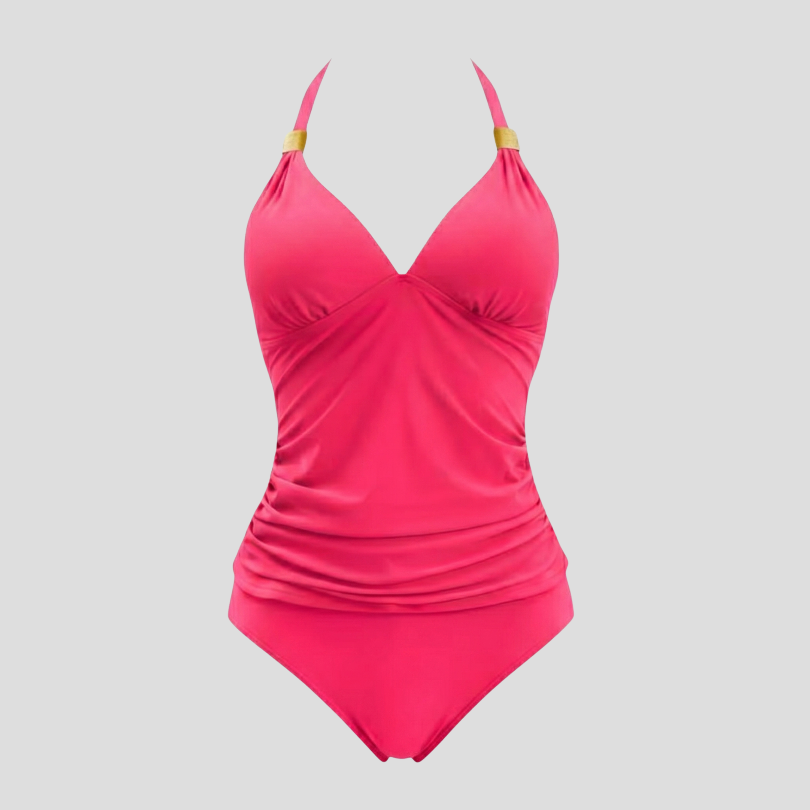 Women Tankini Set | Halter Neckline Form & Ruched Line Alignment for Swimwear