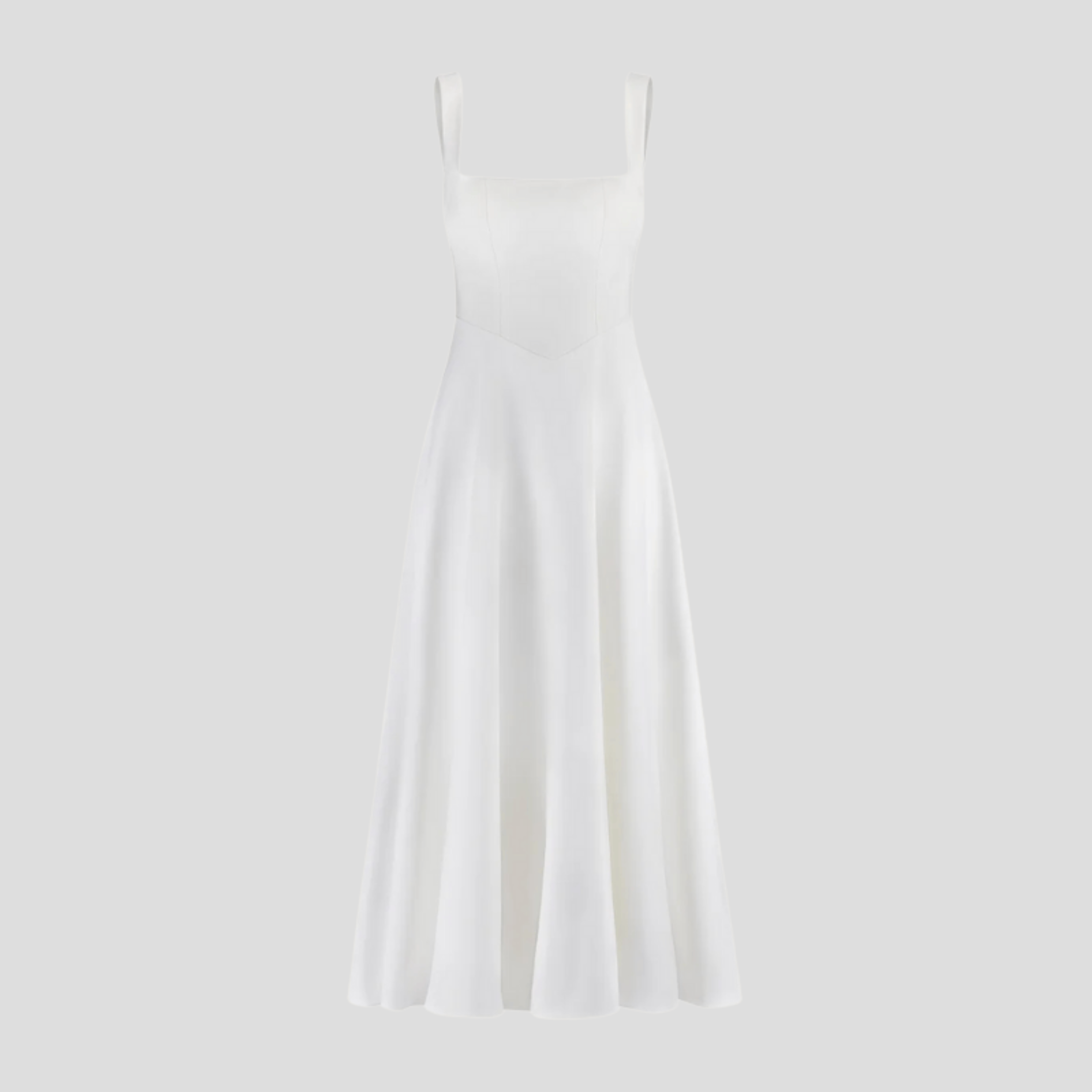 Women Midi Dress | Square Neckline Detail & A-Line Silhouette for Formal Wear