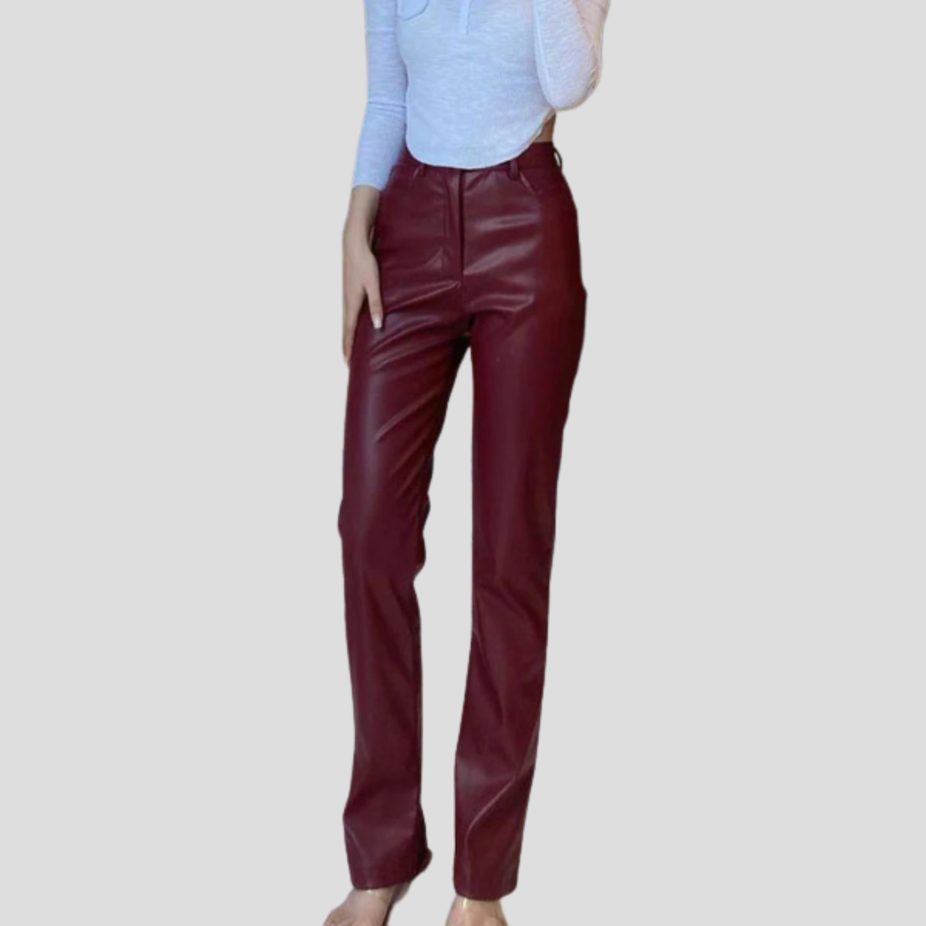 Women Straight-Leg Pants | Defined Waist Design & Smooth Silhouette for Formal Wear