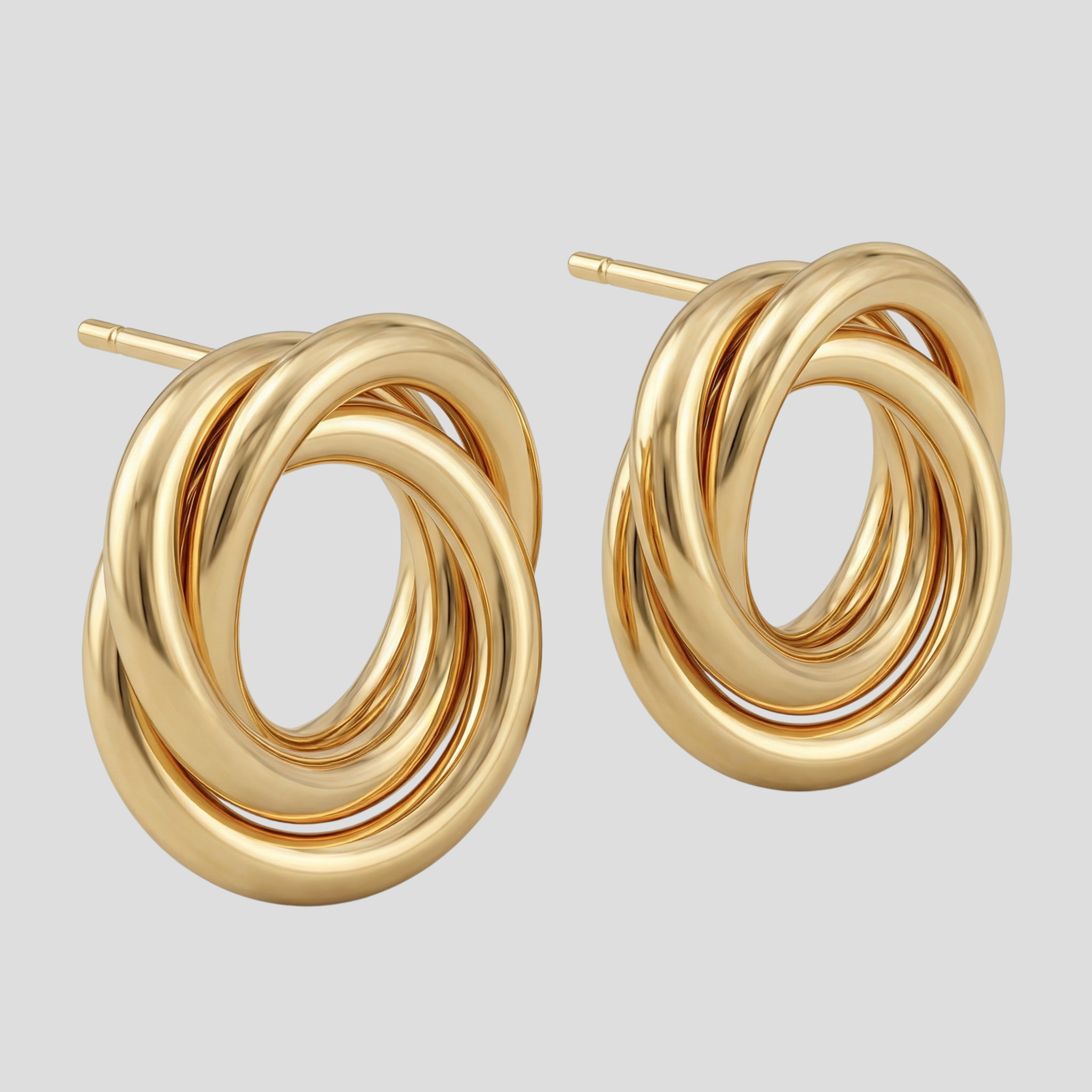 Women Stud Earrings | Interwoven Knot Shape & Polished Outline for Daily Wear