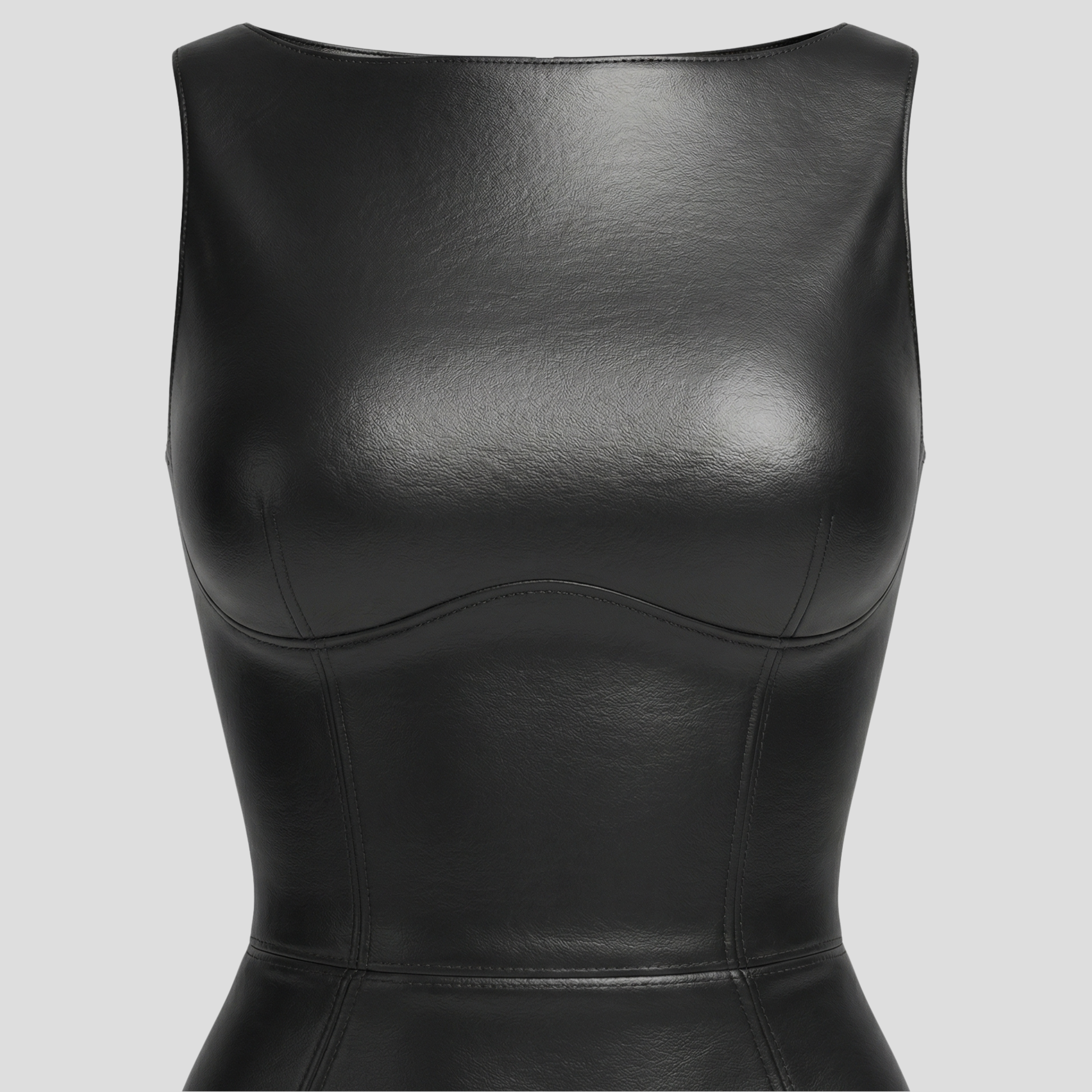 Women Mini Dress | Sleeveless Panel Design & Crew Neck Silhouette for Evening Wear