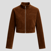 Women Jacket | Cropped Length & High Collar Zip Design for Daily Wear