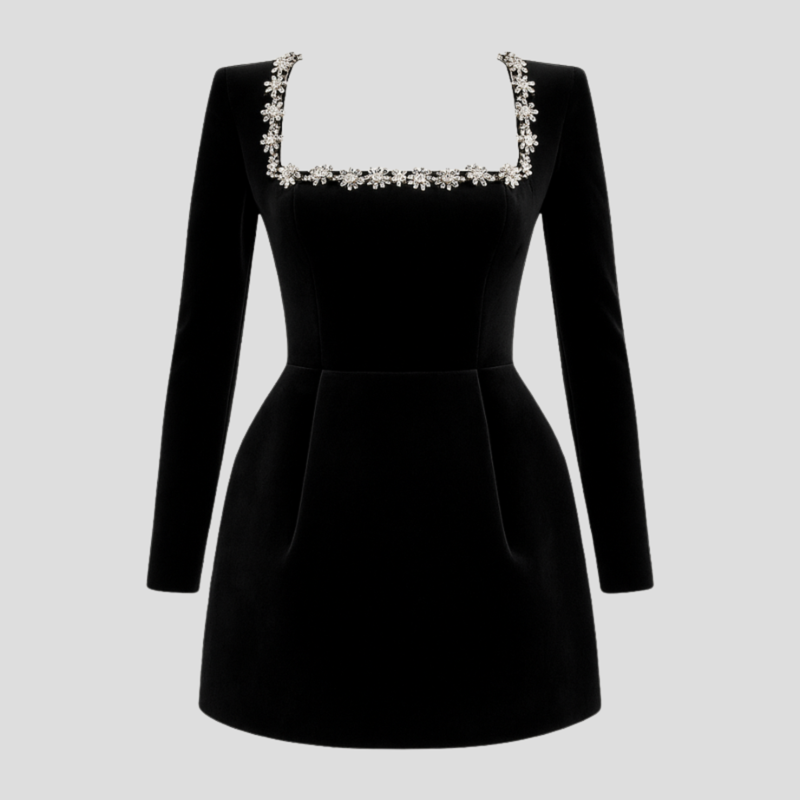 Women Cocktail Dress | Square Neckline Detail & Embellished Structured Silhouette for Evening Wear