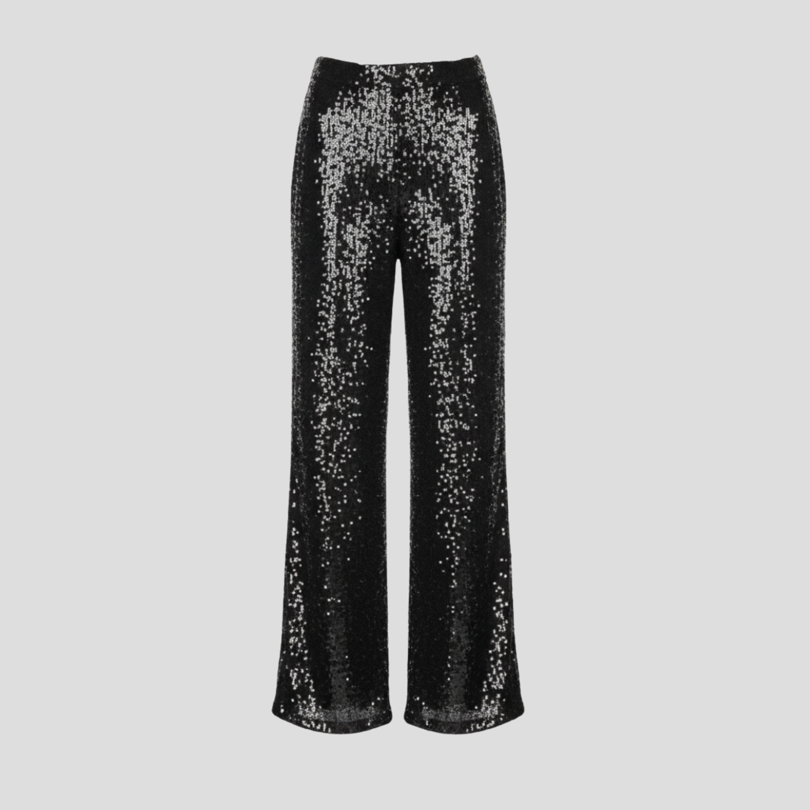 Women Pants | High-Waist Design & Wide-Leg Silhouette with Sequin Surface Detail