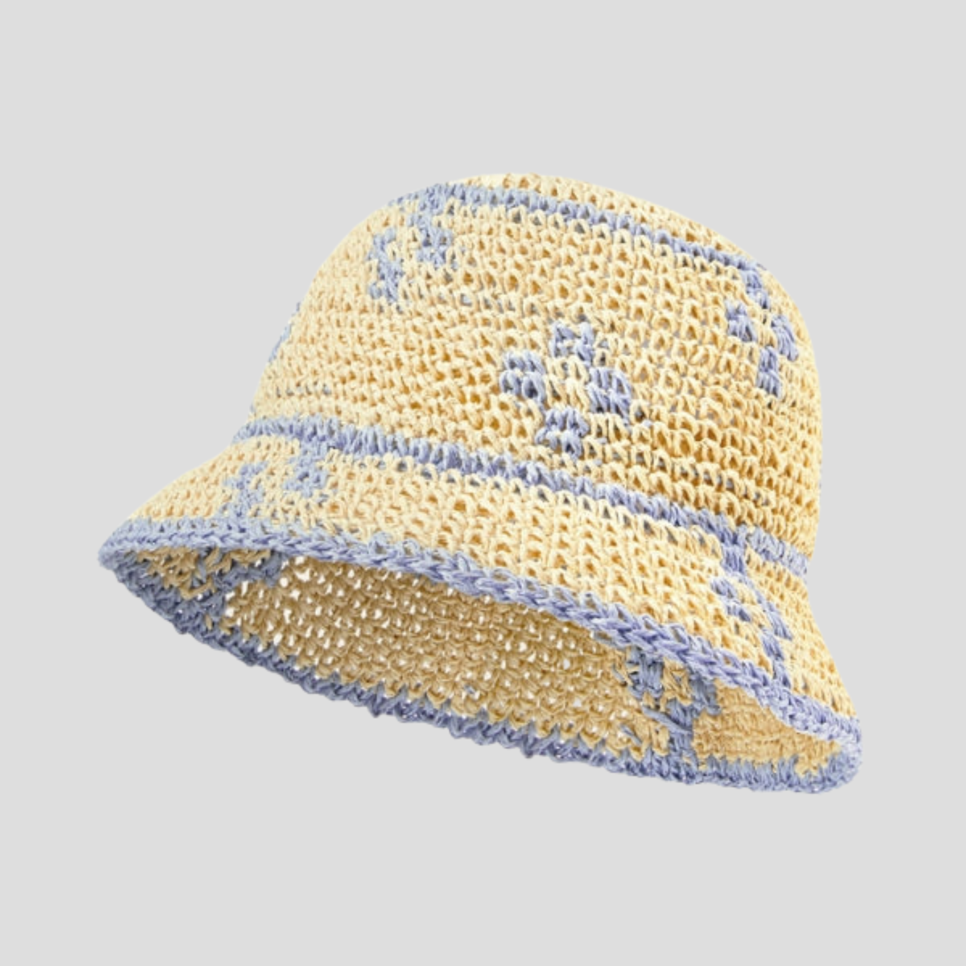 Women Bucket Hat | Two-Tone Woven Pattern & Structured Brim Silhouette for Summer Wear
