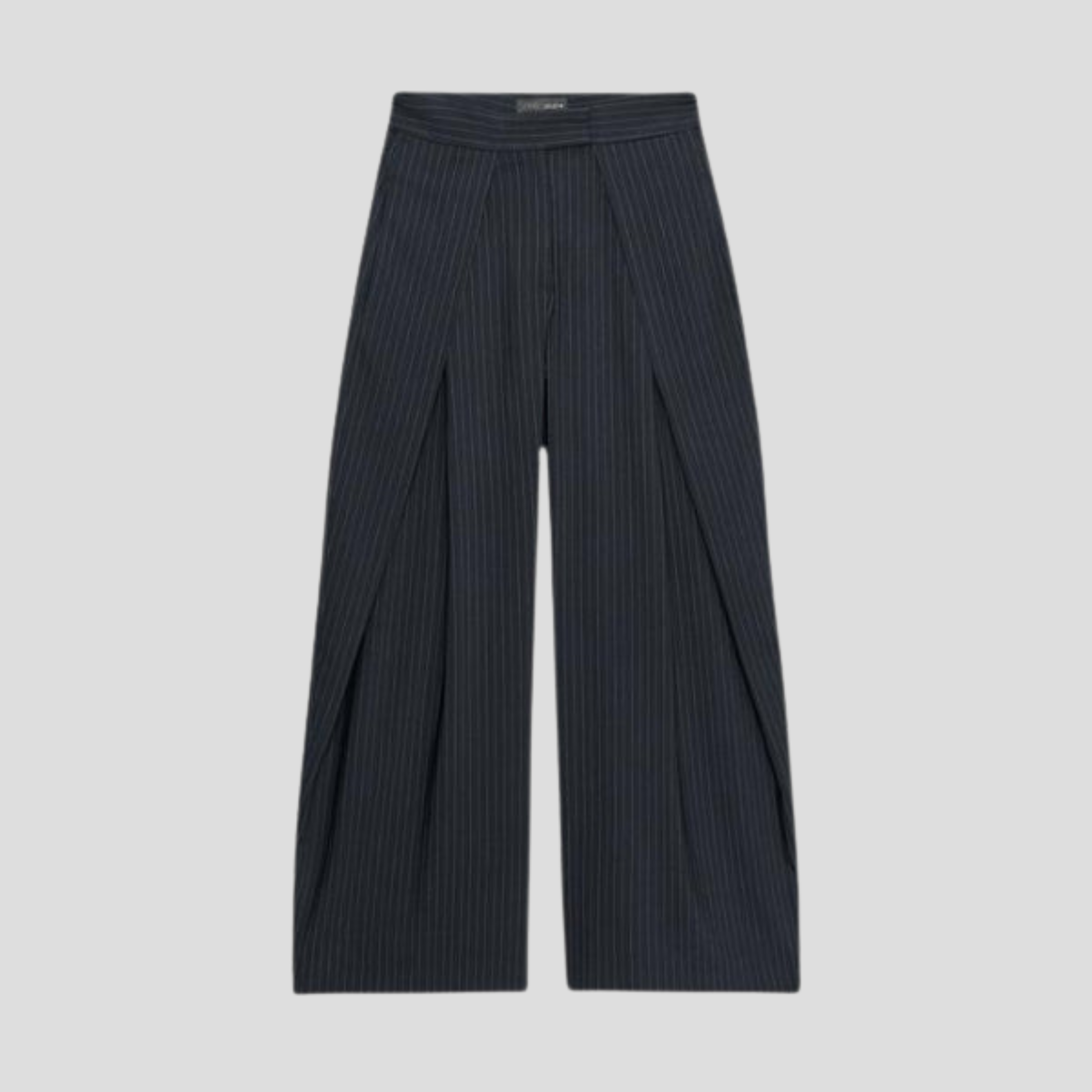 Women Trousers | Wide-Leg Silhouette & Vertical Pinstripe Pattern for Formal and Daily Wear