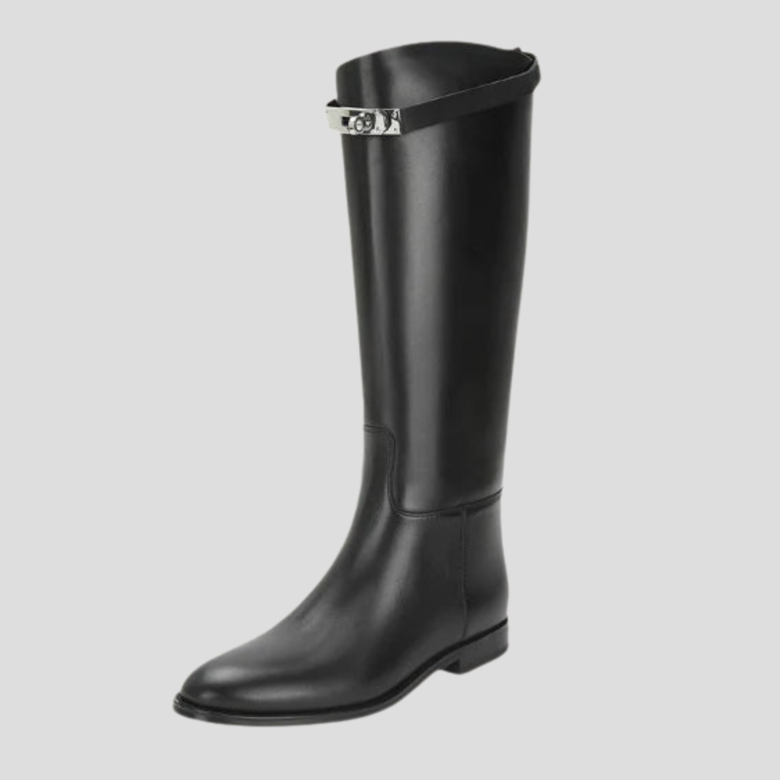 Women Boots | Knee-High Form & Buckle Detail with Rounded Toe Structure