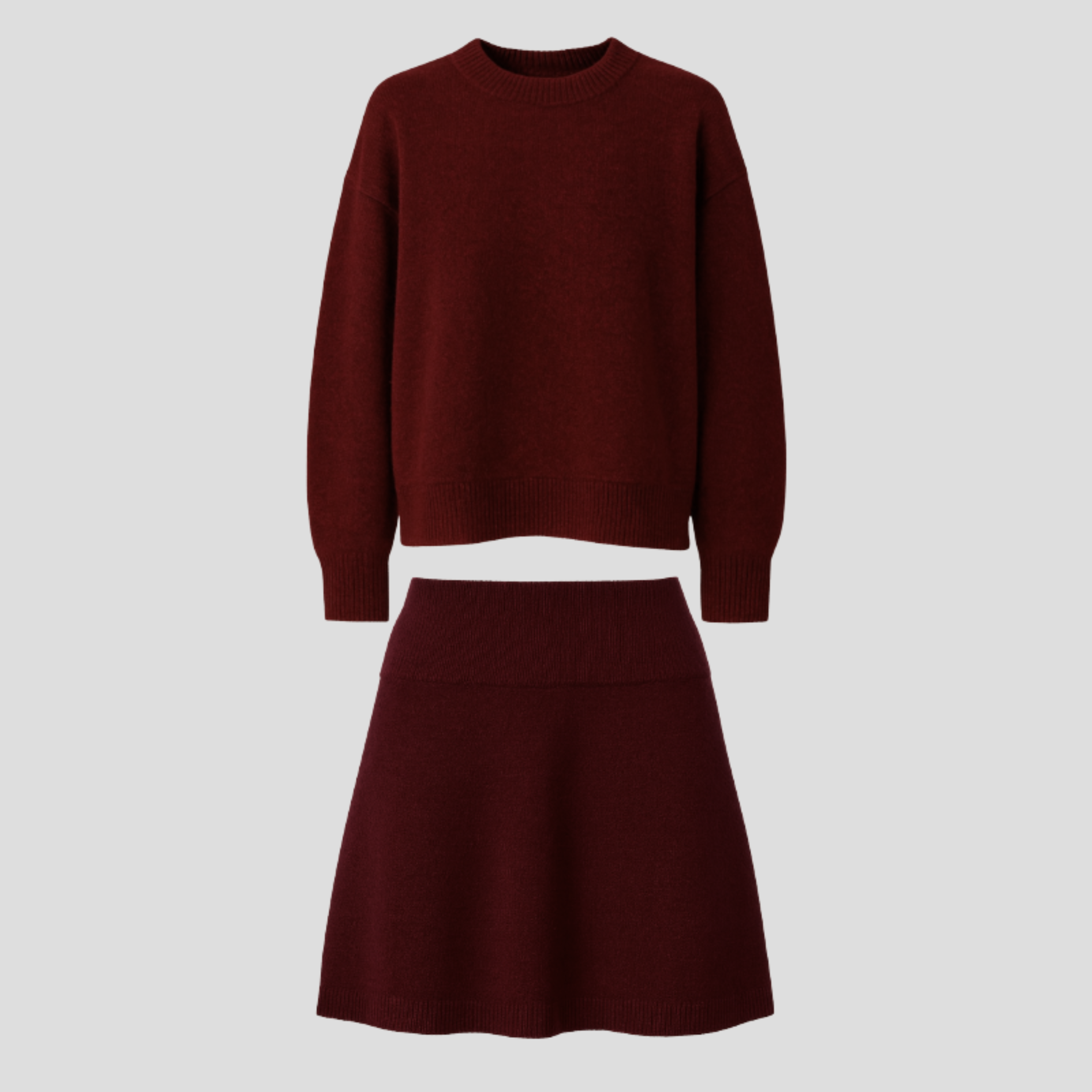 Women Knit Set | Crew Neck Upper Form & Streamlined Skirt Alignment for Daily Wear